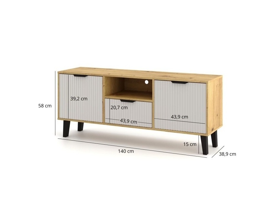 TV staliukas Dorophu 104 (Artisan ąžuolas + Kašmyras)