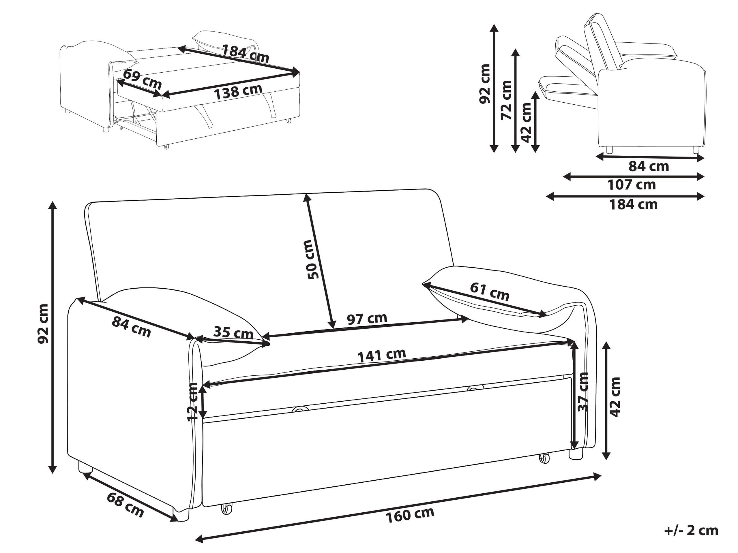 Sofa lova Berwyn 2908 (Kreminė)