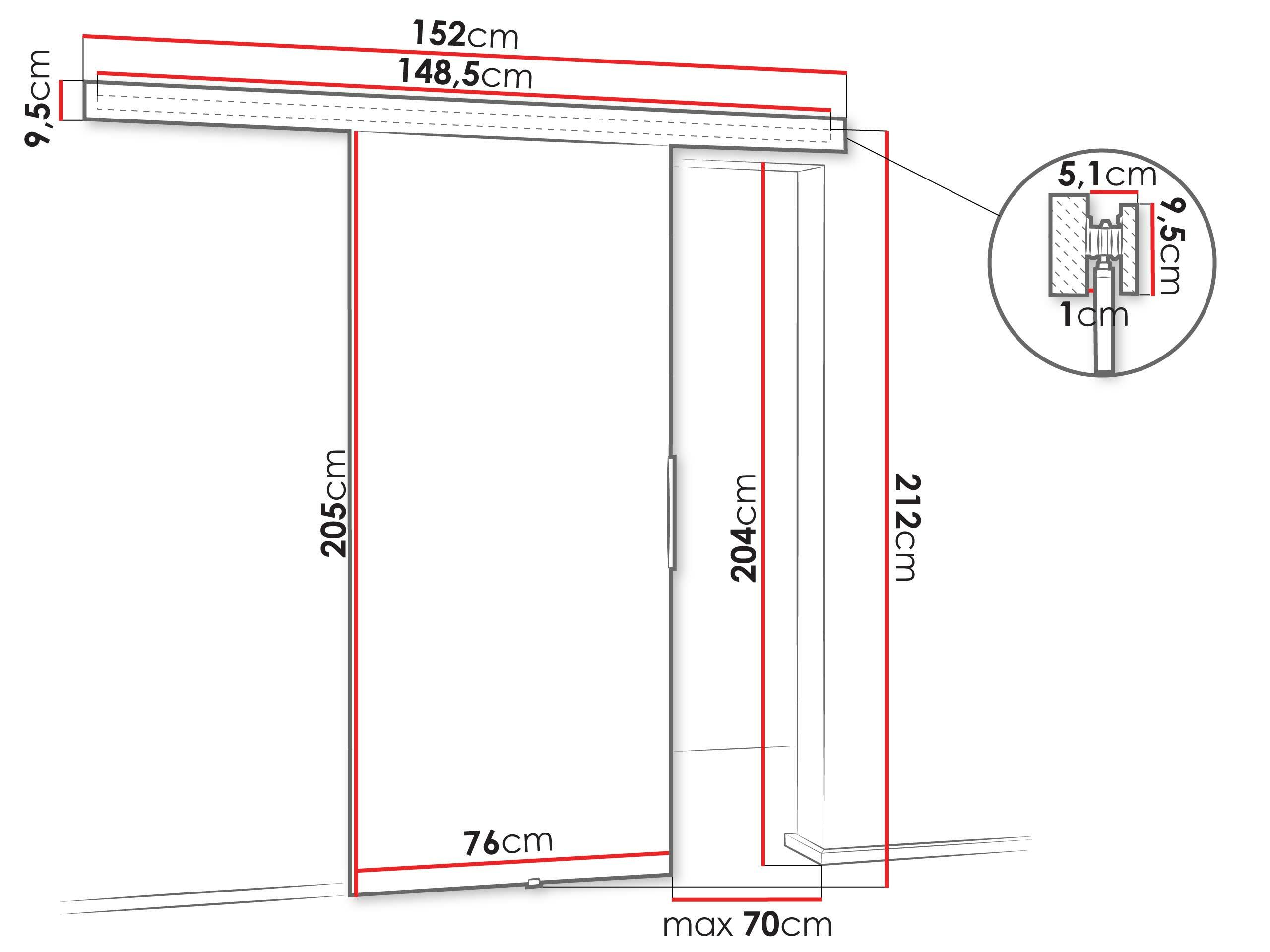 Stumdomos durys Dover 217 (Balta)