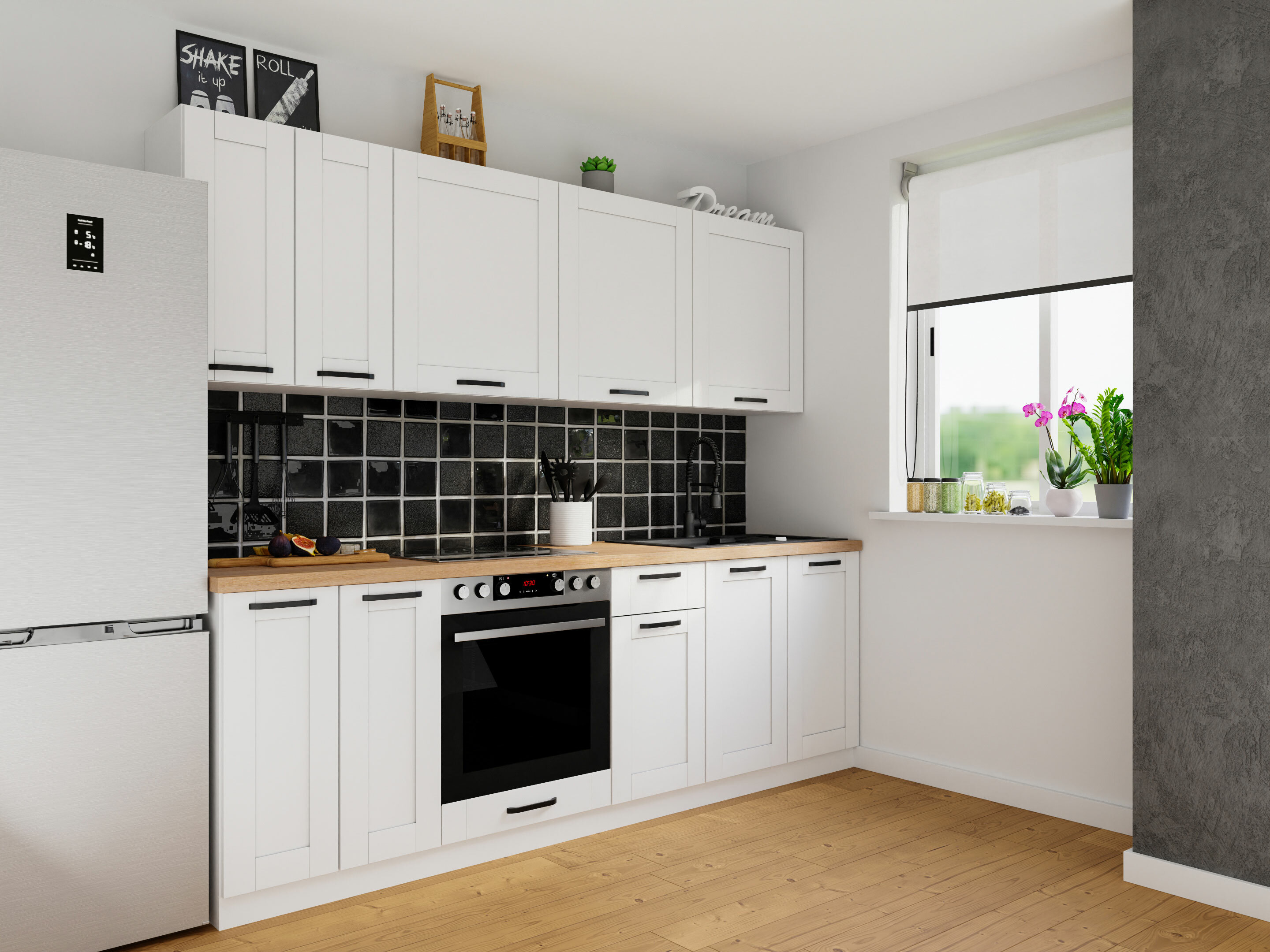 Modulinė spintelė su stalčiumi ir durelėmis Eva White 102