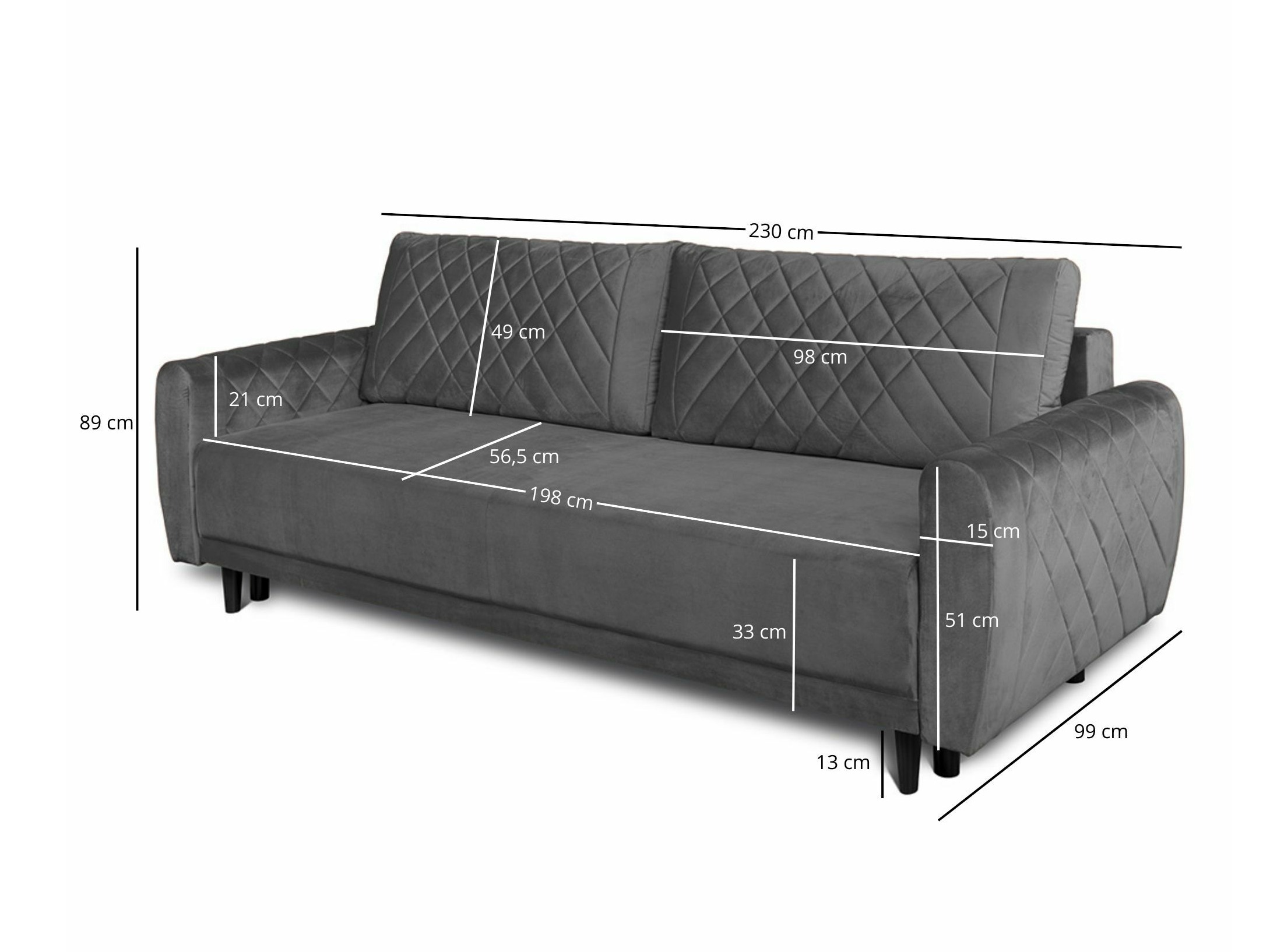 Sofa lova Durham 107 (Velutto 18)