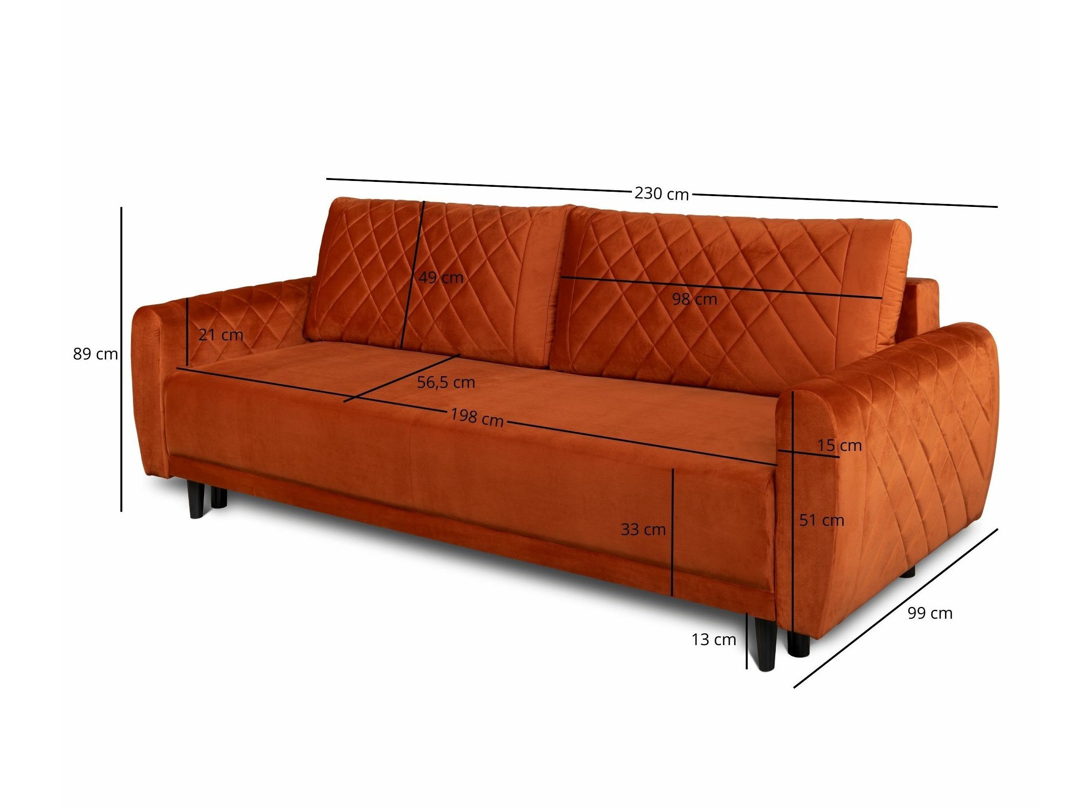 Sofa lova Durham 107 (Velutto 33)