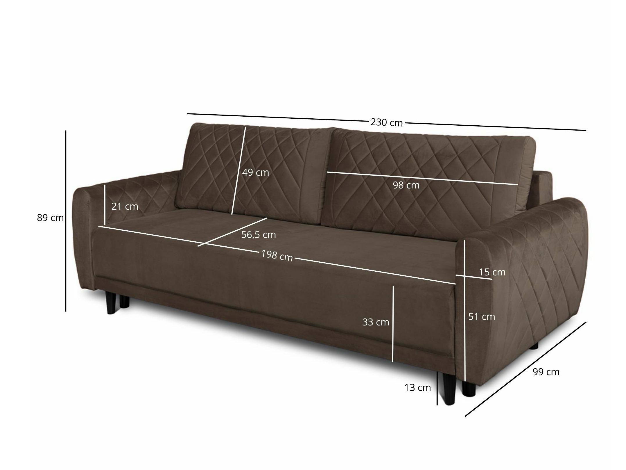 Sofa lova Durham 107 (Velutto 3)