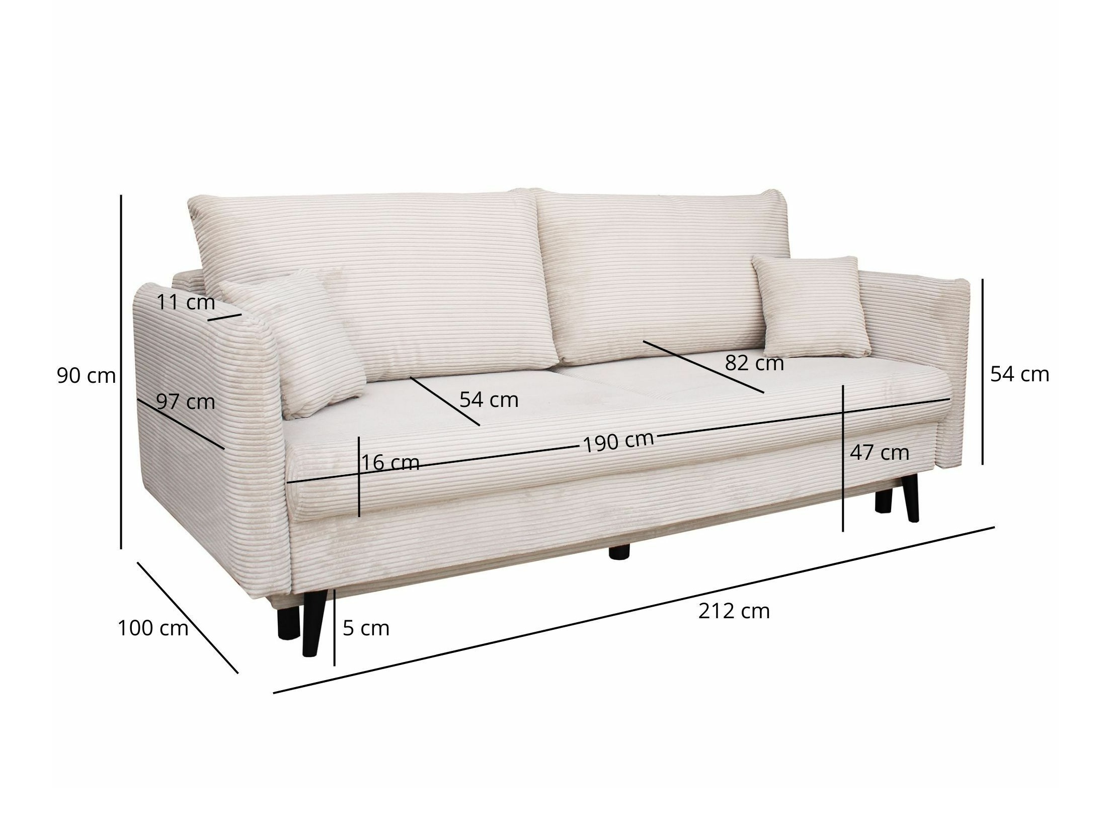 Sofa lova Durham 115 (Poso 100)