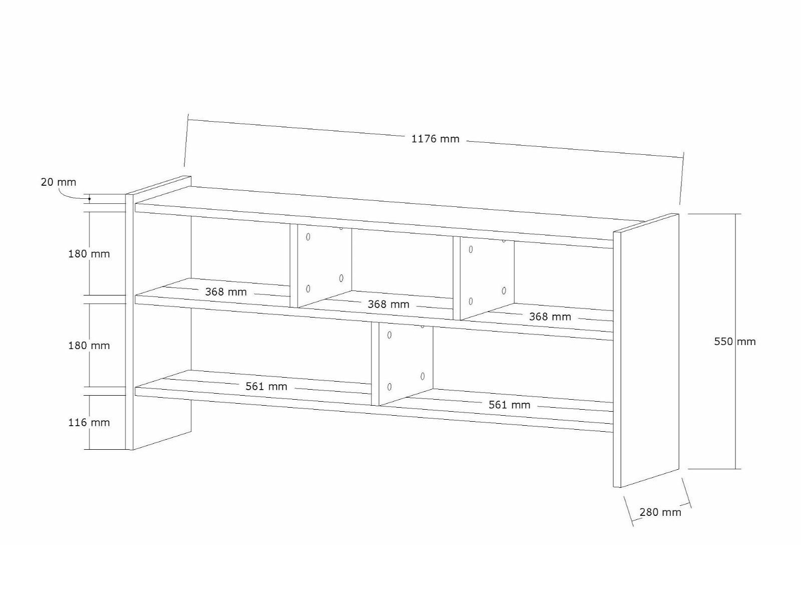 TV staliukas Kailua 2718 (Arktinė pušis)
