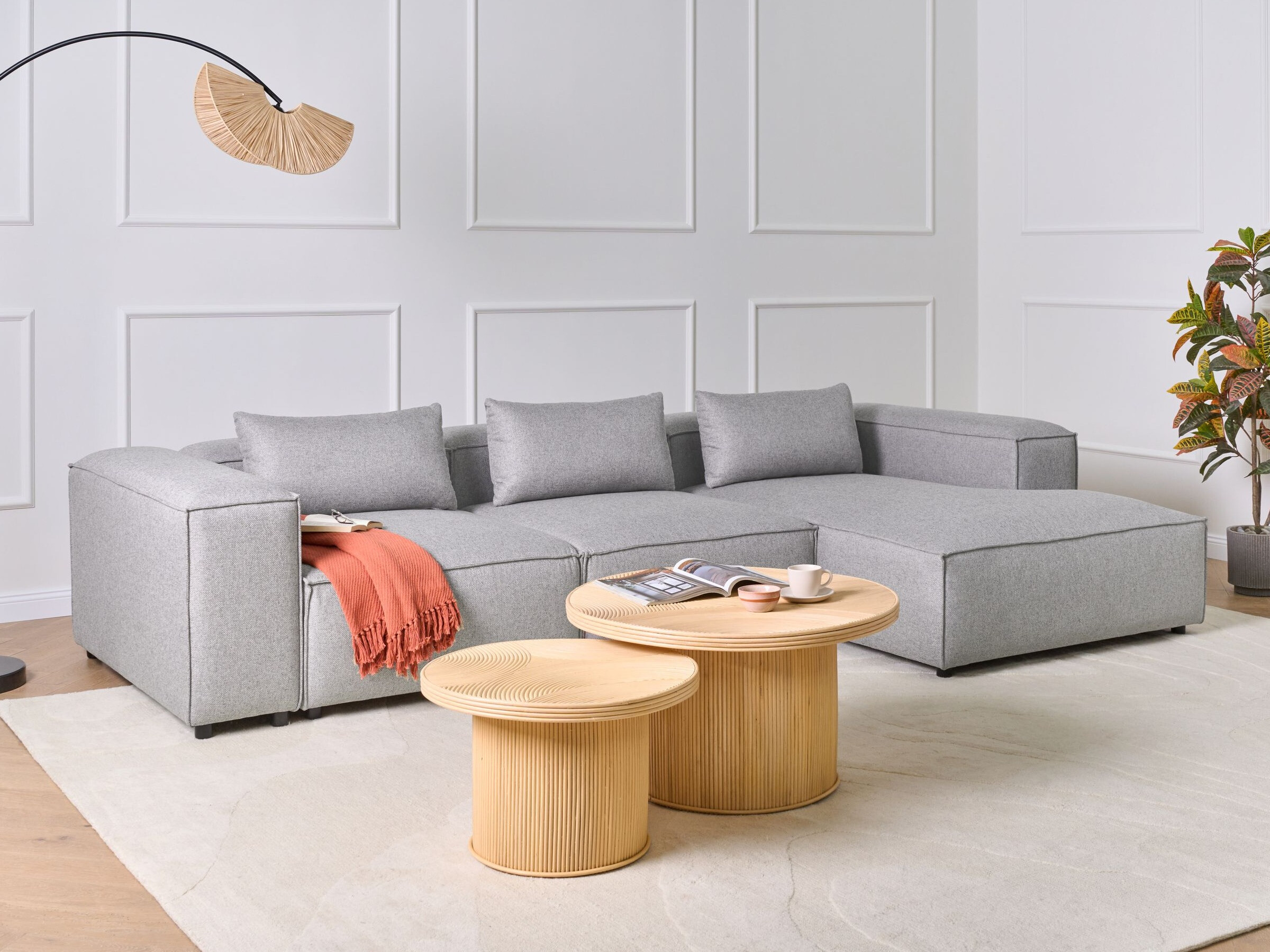 Modulinis minkštas kampas Avialu 100 (Pilka)