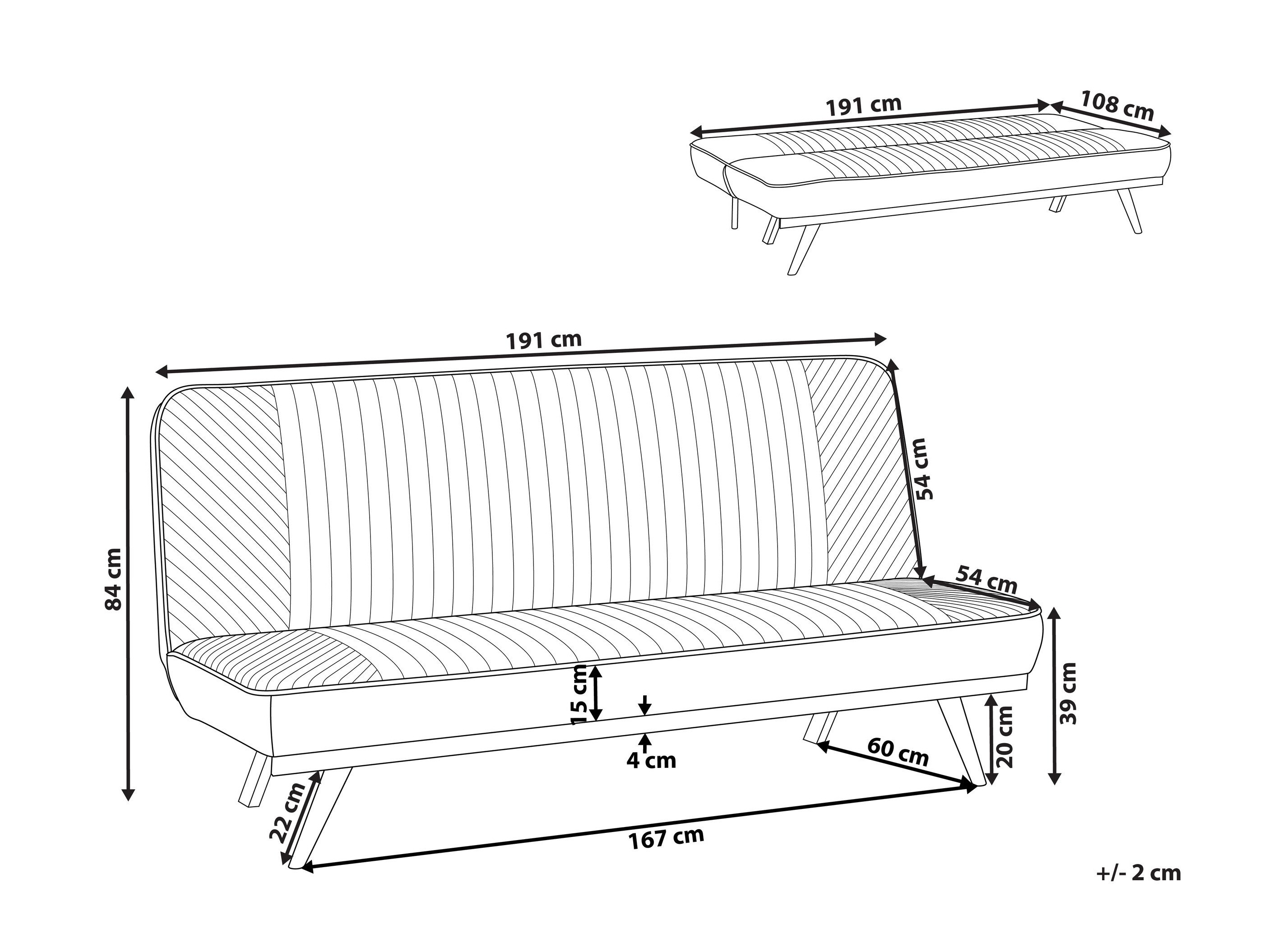 Sofa lova Berwyn 2931 (Šviesi ruda)