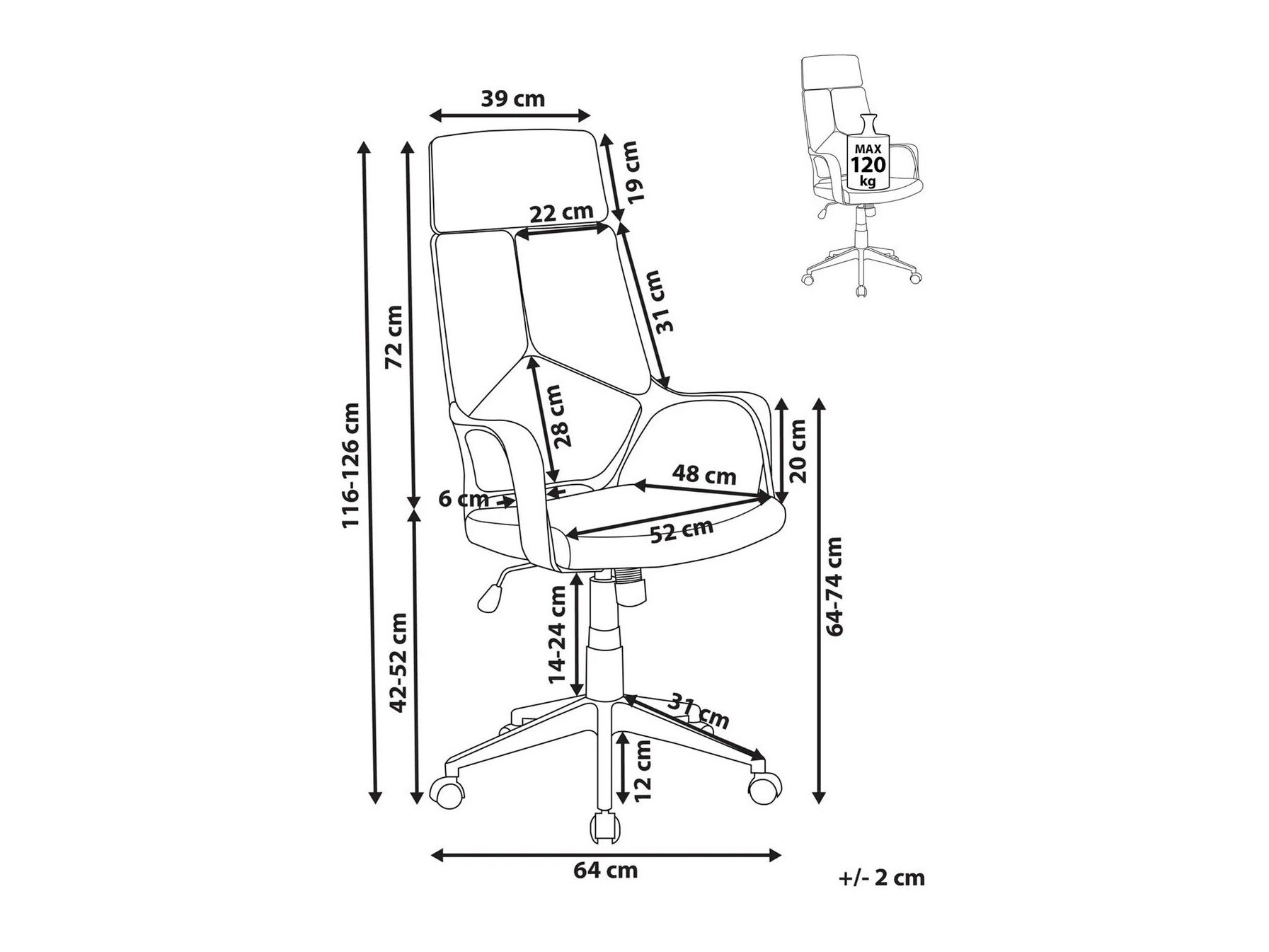 Biuro kėdė Berwyn 2938 (Šviesi smėlinė)