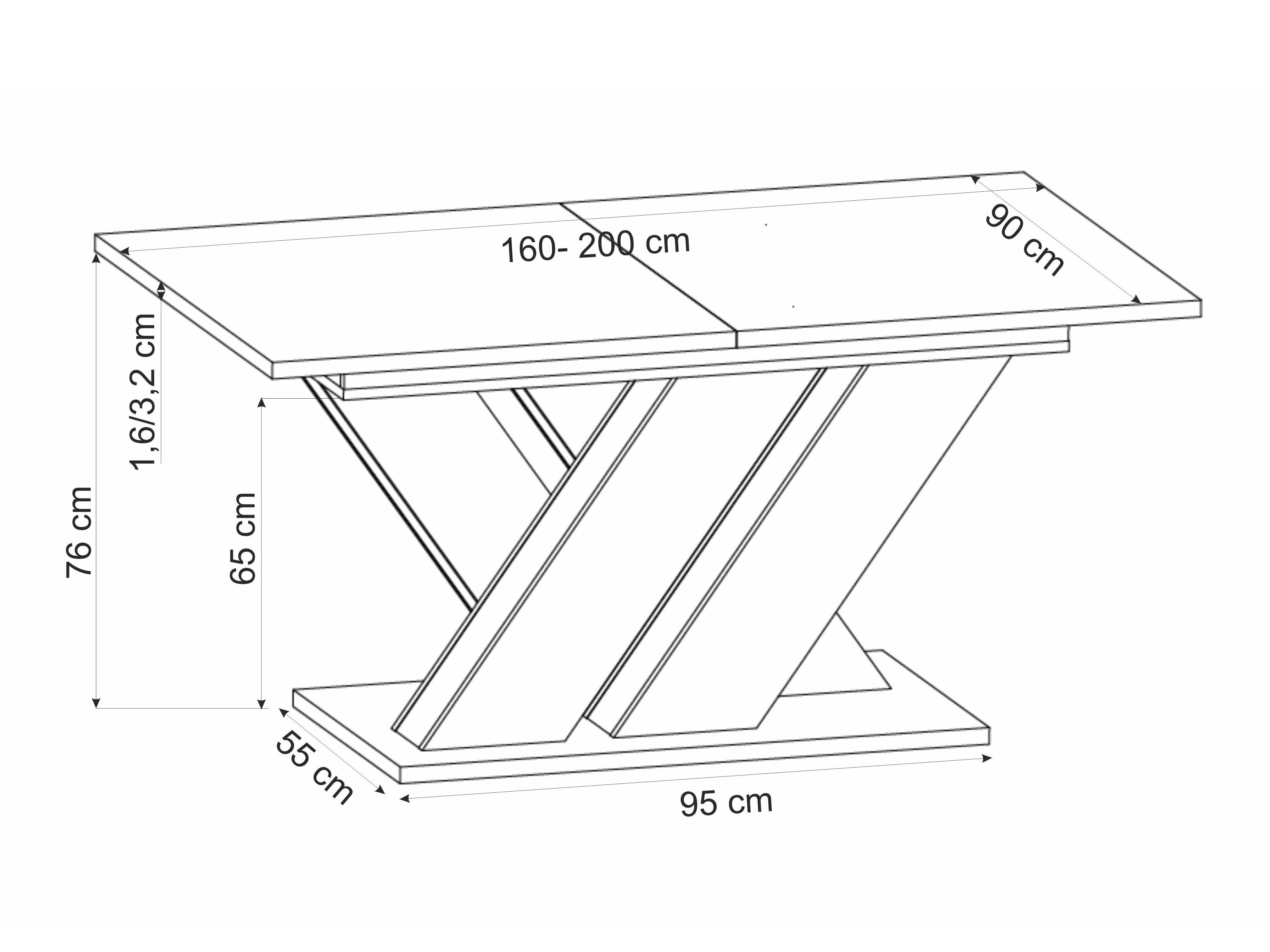Stalas Houston 2091 (Votan ąžuolas + Juoda)