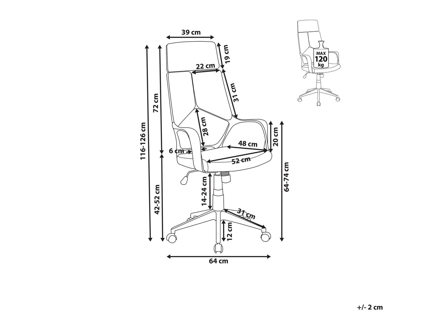 Biuro kėdė Berwyn 208 (Balta + Rožinė)