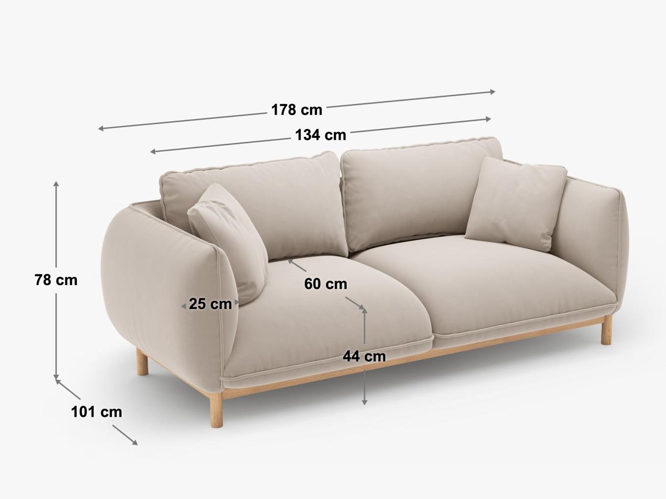 Sofa Romvese 100 (Casino Stone)