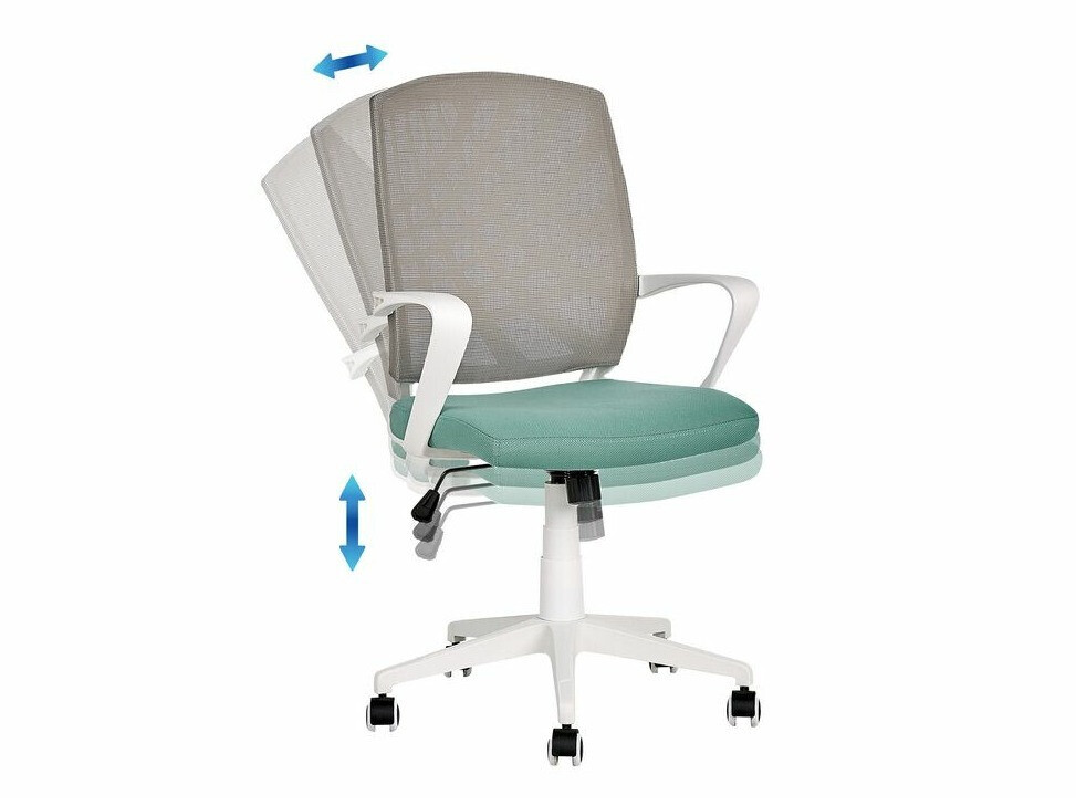 Biuro kėdė Berwyn 431 (Pilka + Turkis + Balta)