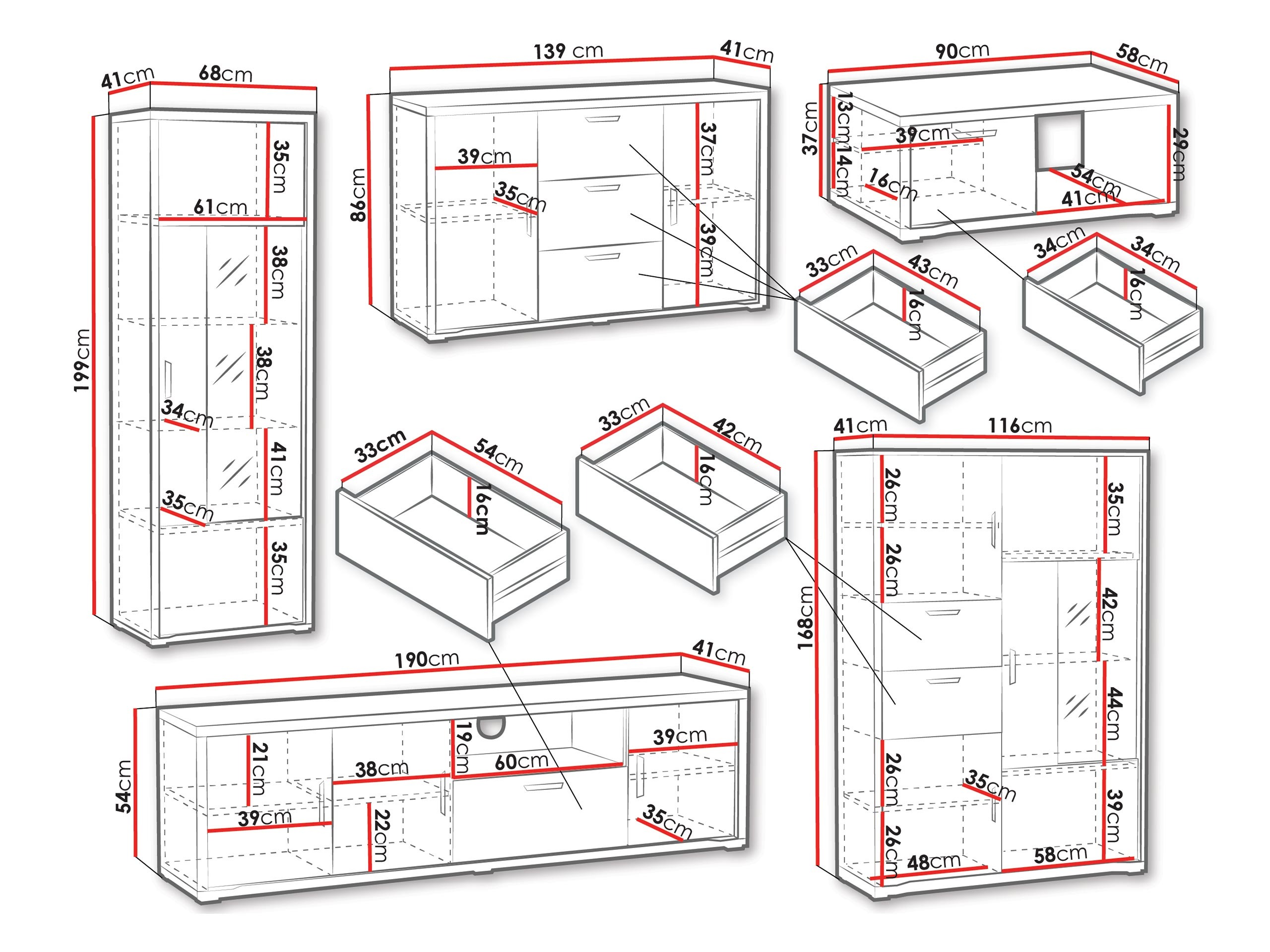 Svetainės komplektas Elisale 110