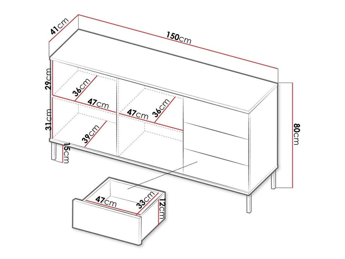 Komoda ST8296 su pažeista pakuote