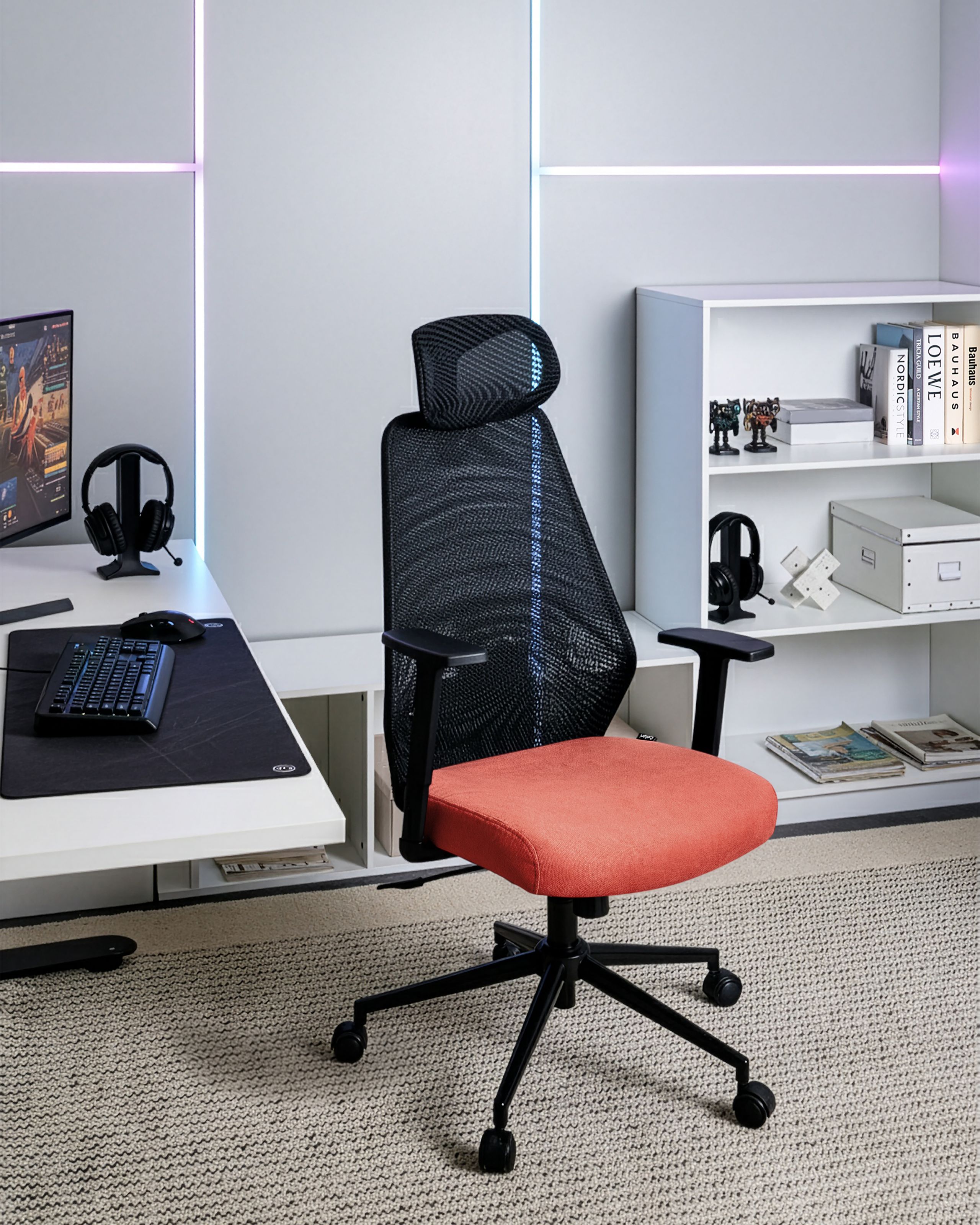 Biuro kėdė Berwyn 2967 (Juoda + Raudona)