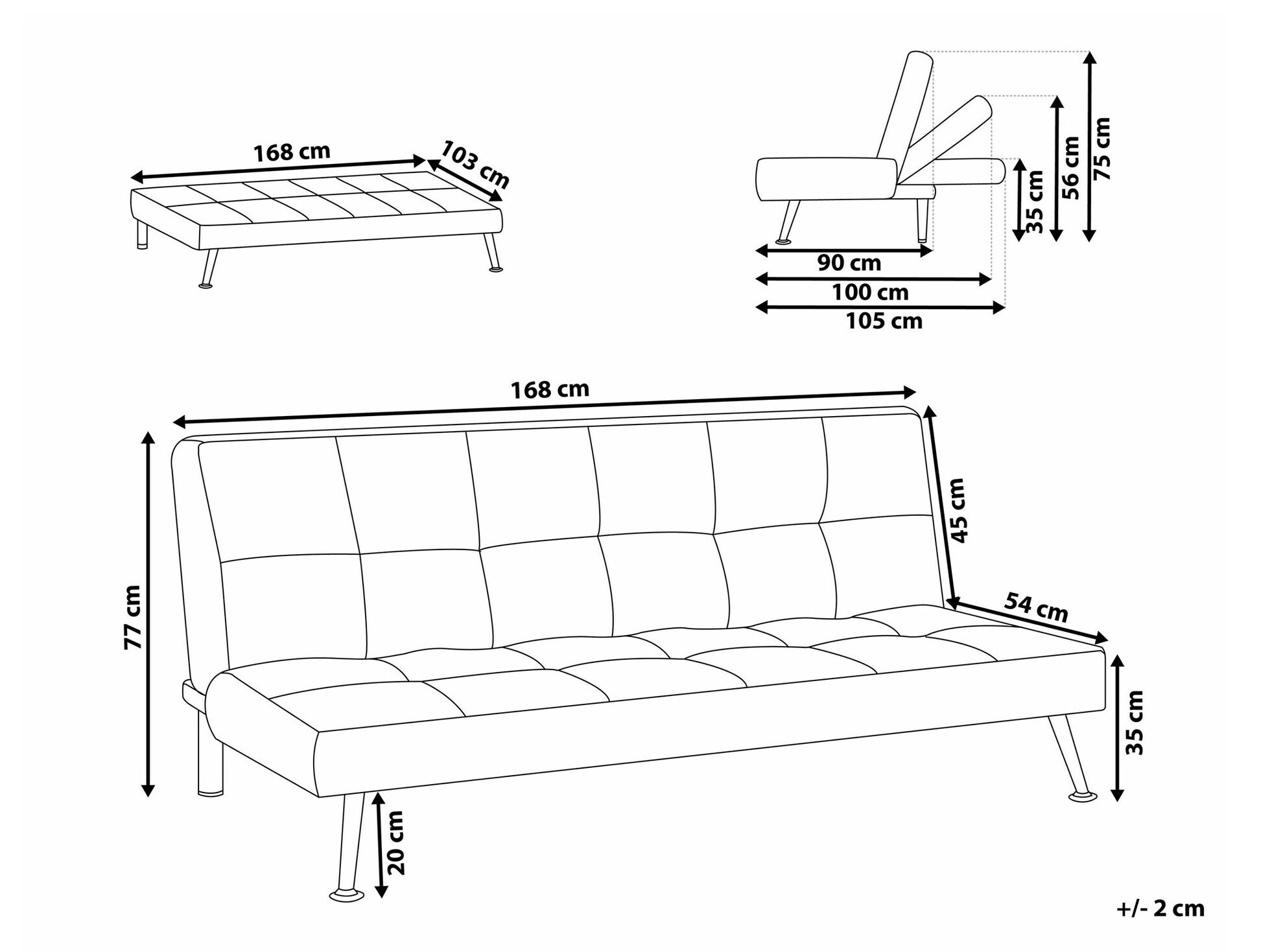 Sofa lova Berwyn 1989 (Šviesi pilka)