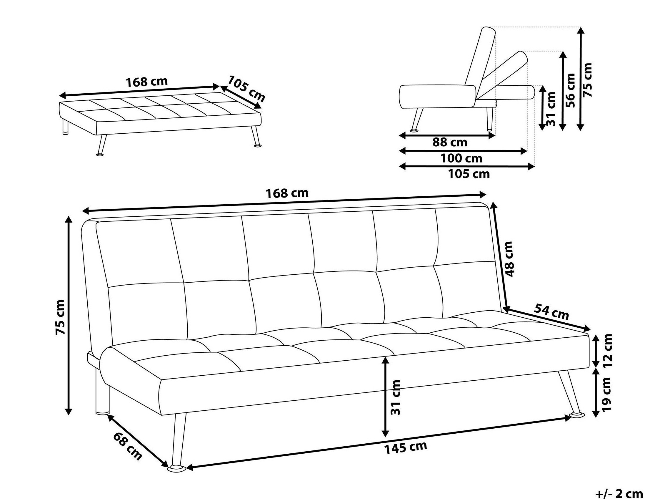 Sofa lova Berwyn 1989 (Raudona)