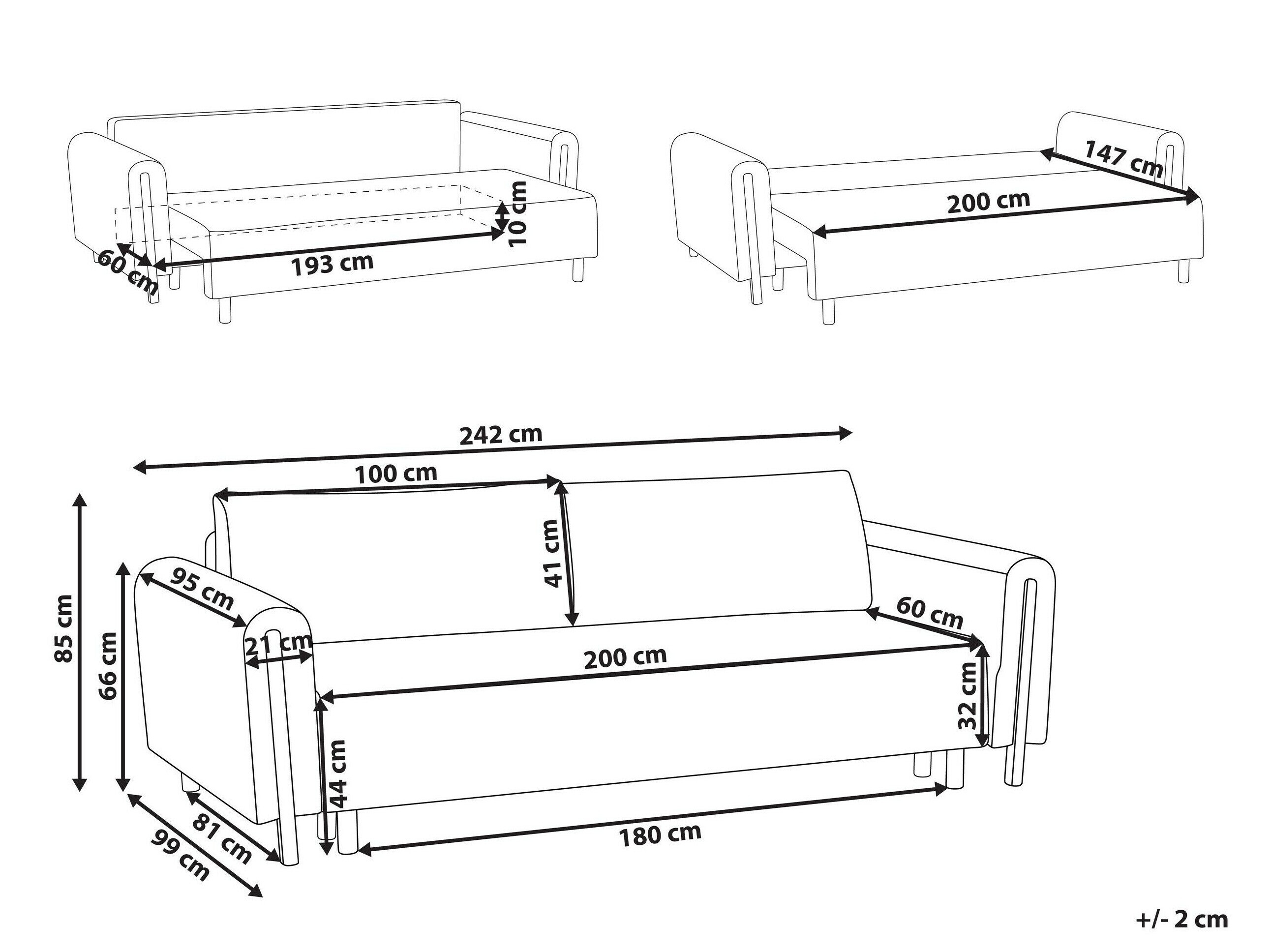 Sofa lova Berwyn 2936 (Balta)