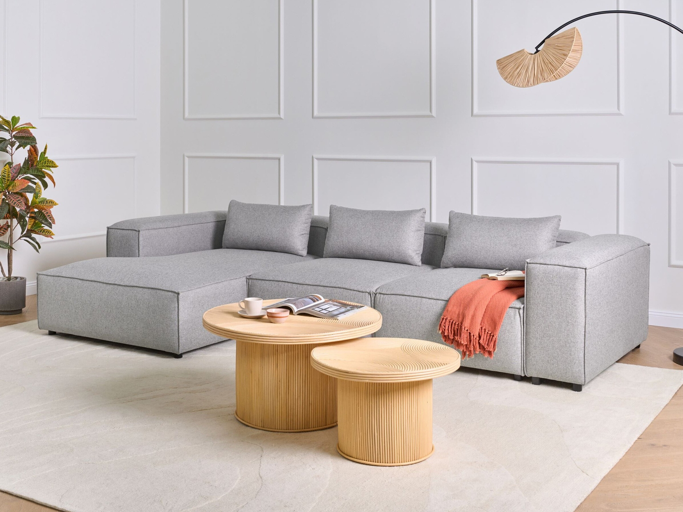 Modulinis minkštas kampas Avialu 100 (Pilka)