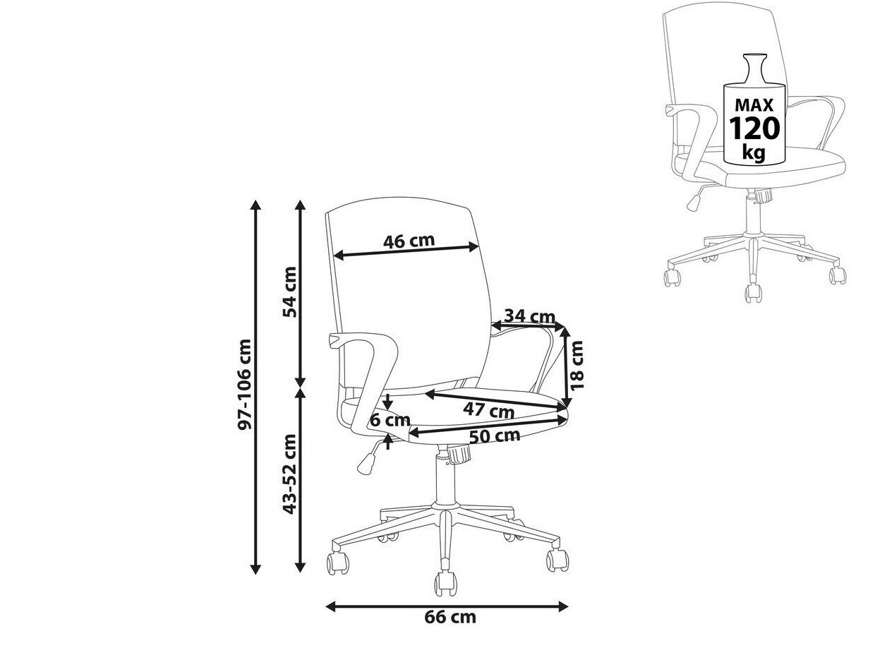 Biuro kėdė Berwyn 431 (Pilka + Turkis + Balta)