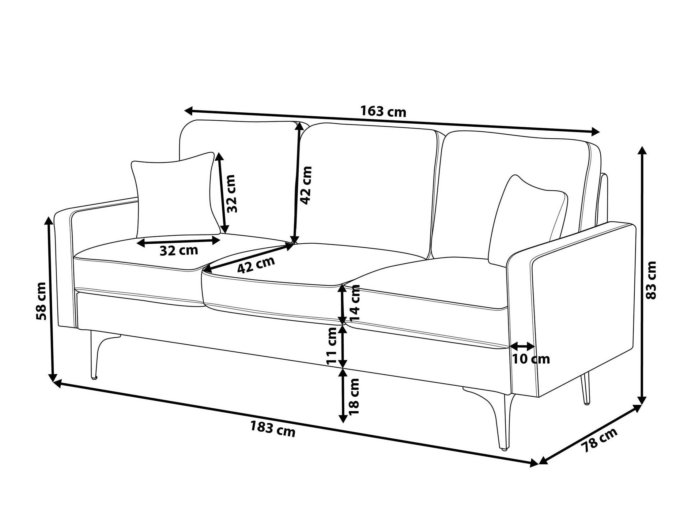 Sofa Berwyn 1258 (Šviesi smėlinė)