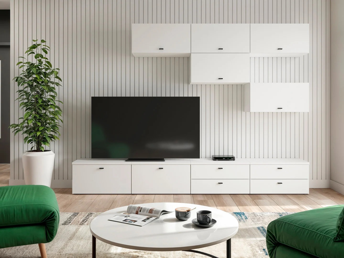 Svetainės komplektas Merciru 111 (Balta)