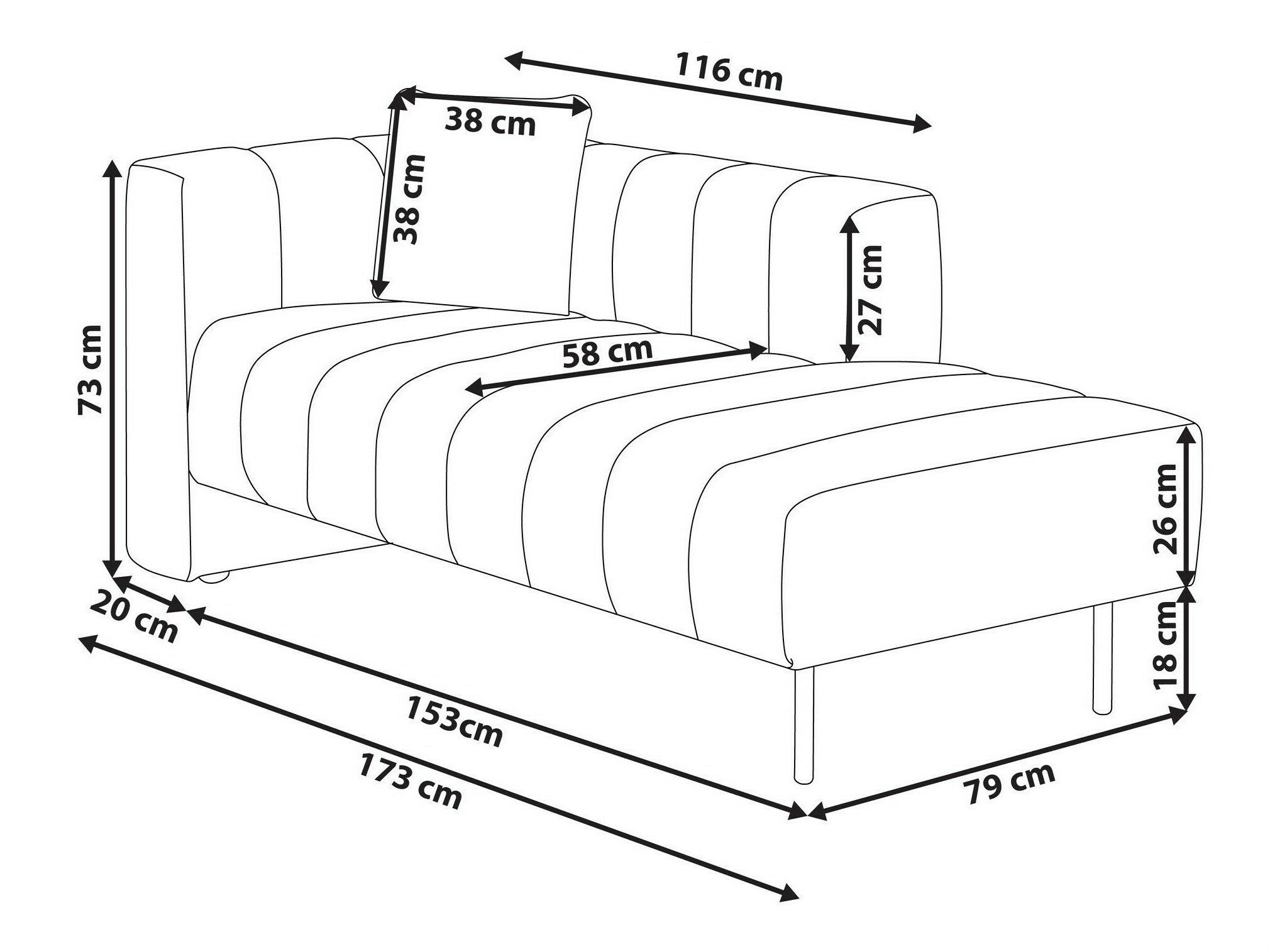 Kušetė Berwyn 2996 (Balta)
