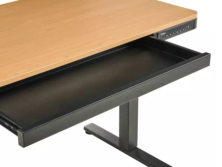 Reguliuojamo aukščio darbo stalas Berwyn 2994 (Juoda + Šviesi ruda)