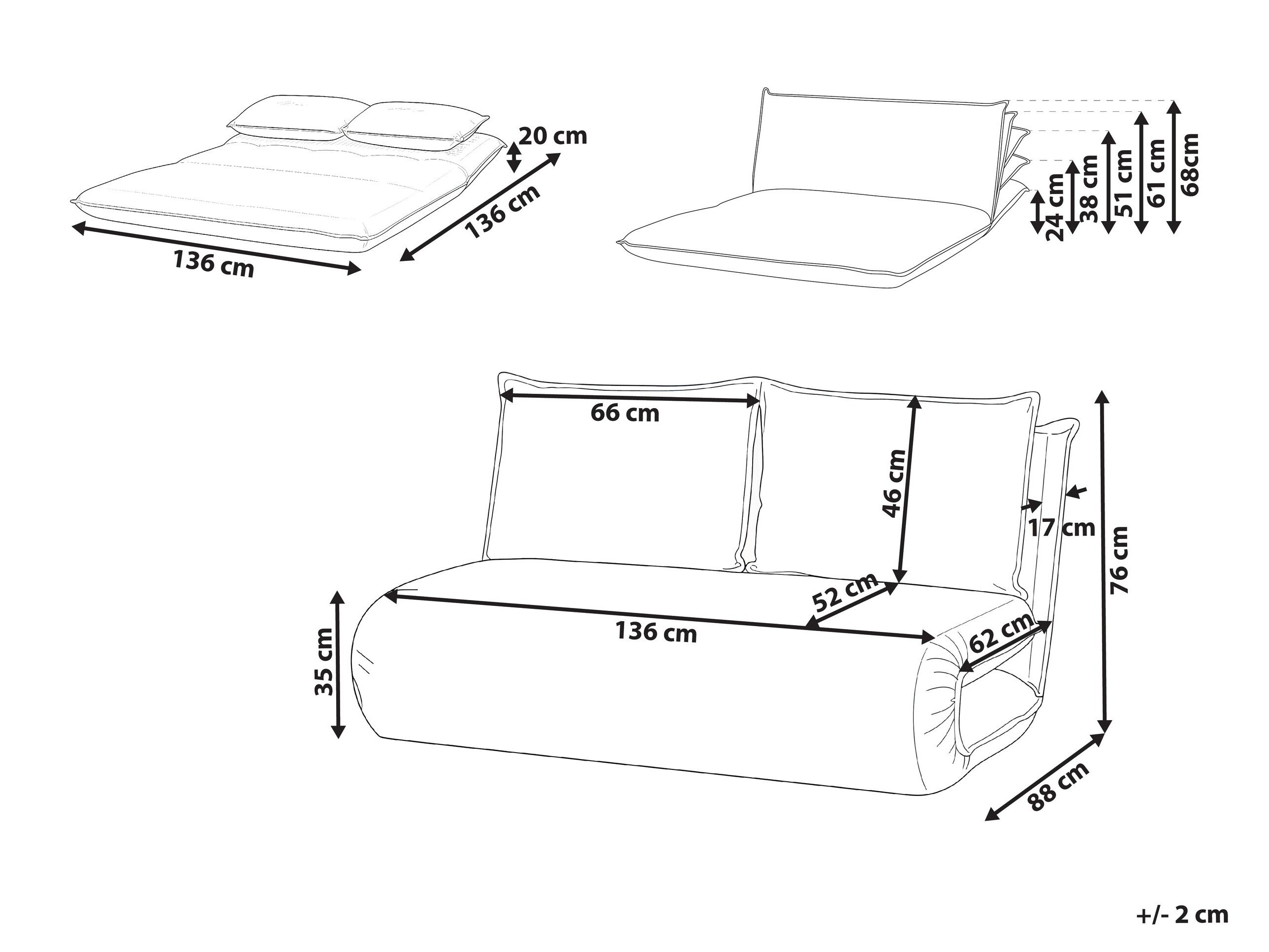 Sofa lova Berwyn 2997 (Balta)