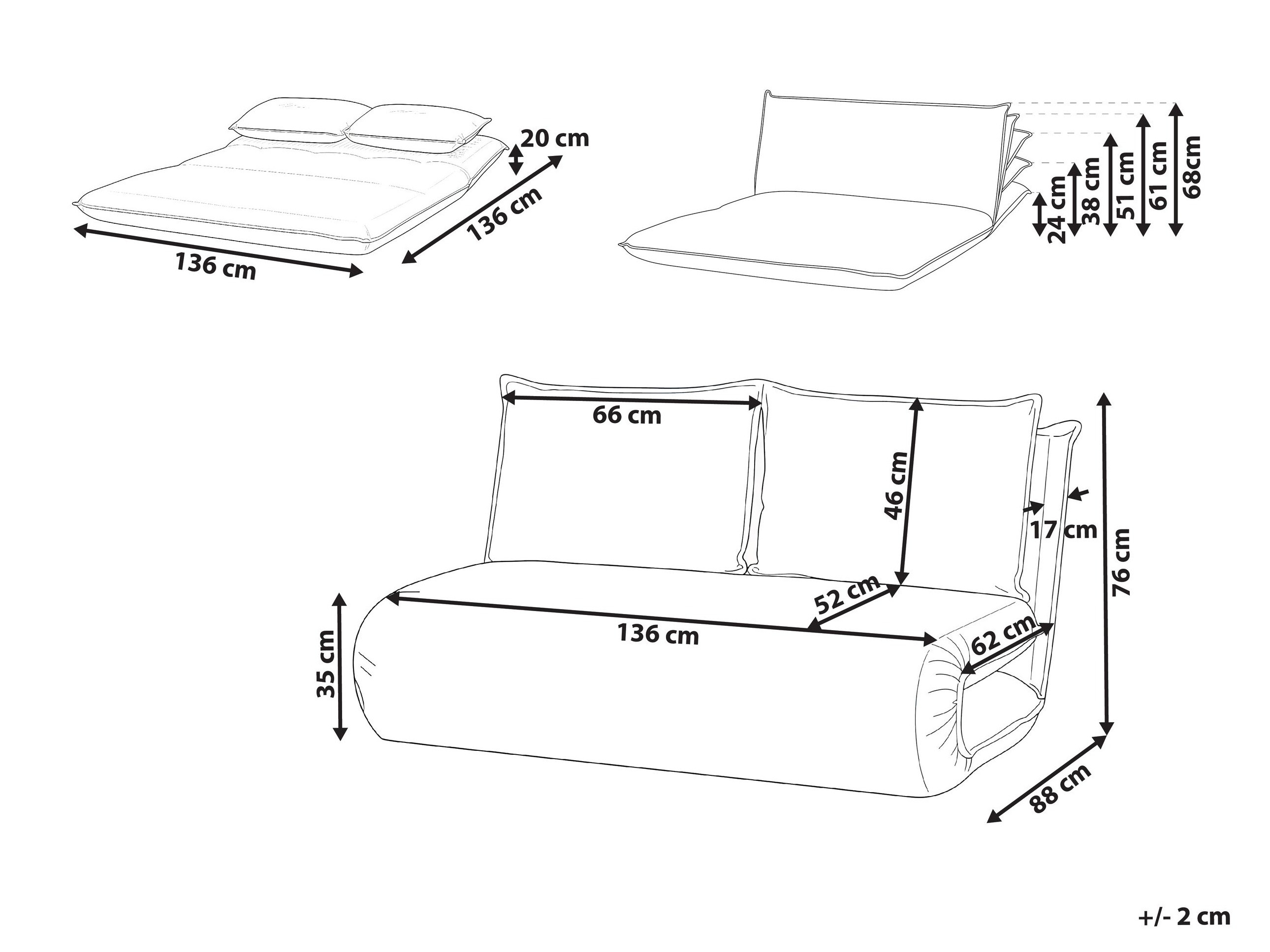 Sofa lova Berwyn 2997 (Tamsi pilka)