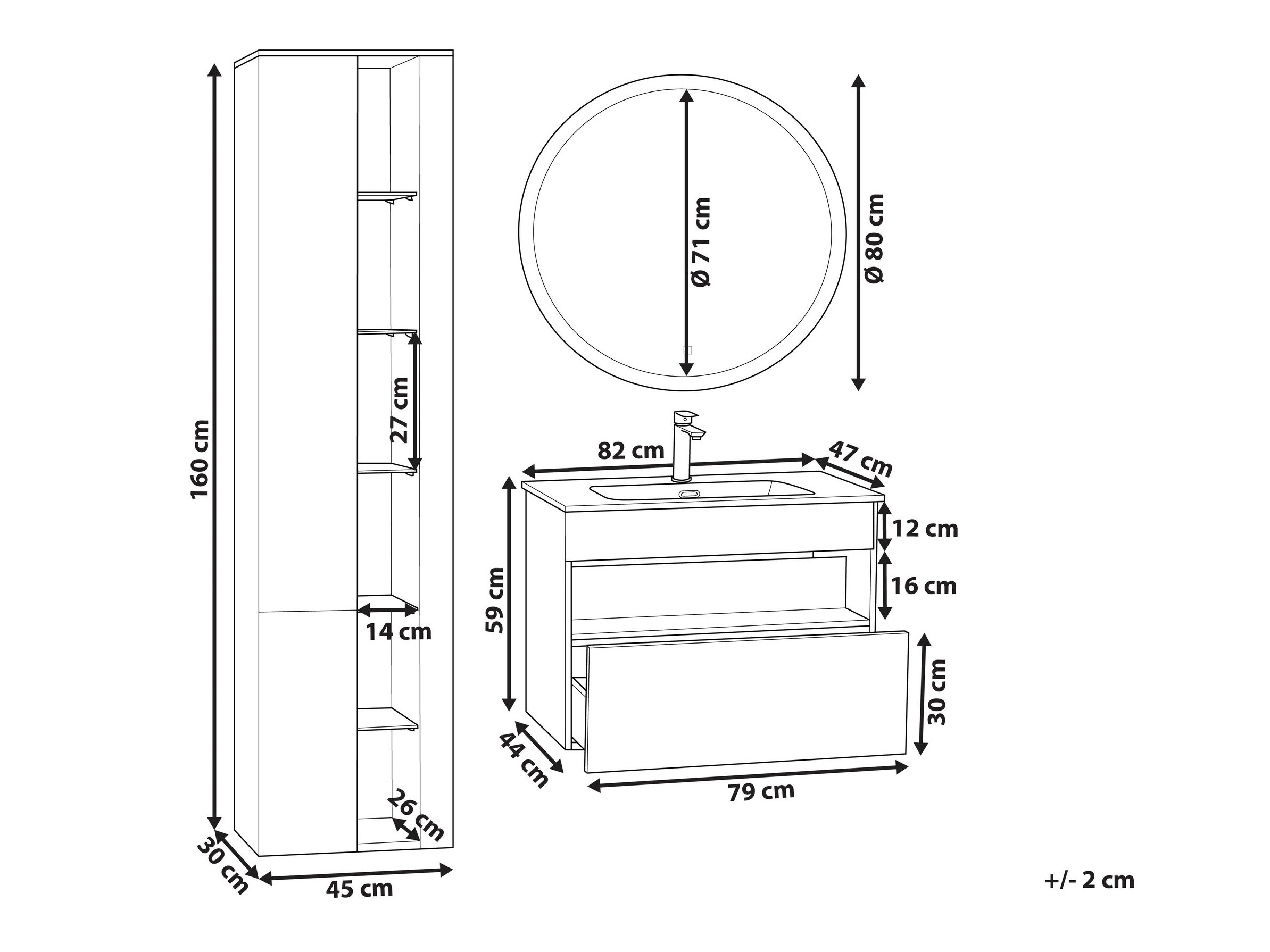 Vonios komplektas Berwyn 2995
