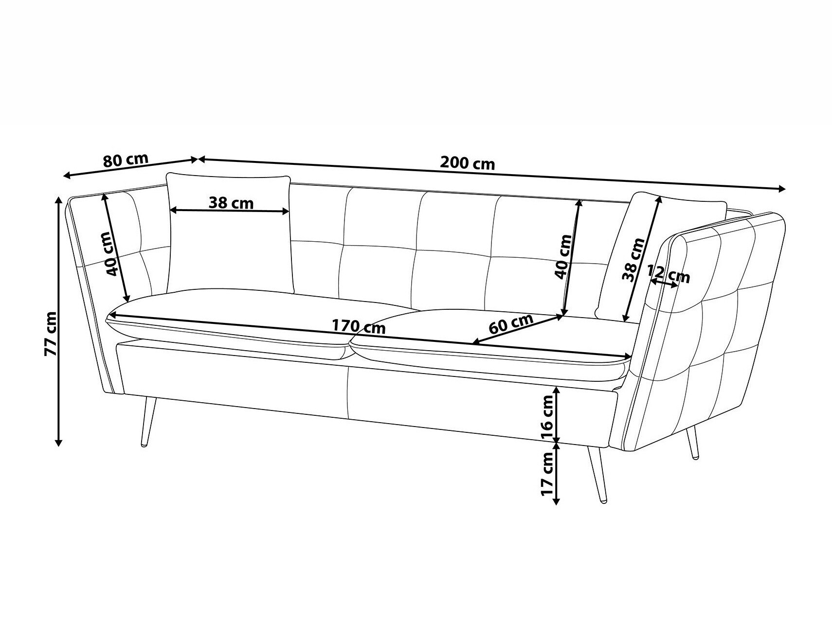 Sofa Berwyn 1245 (Rožinė)