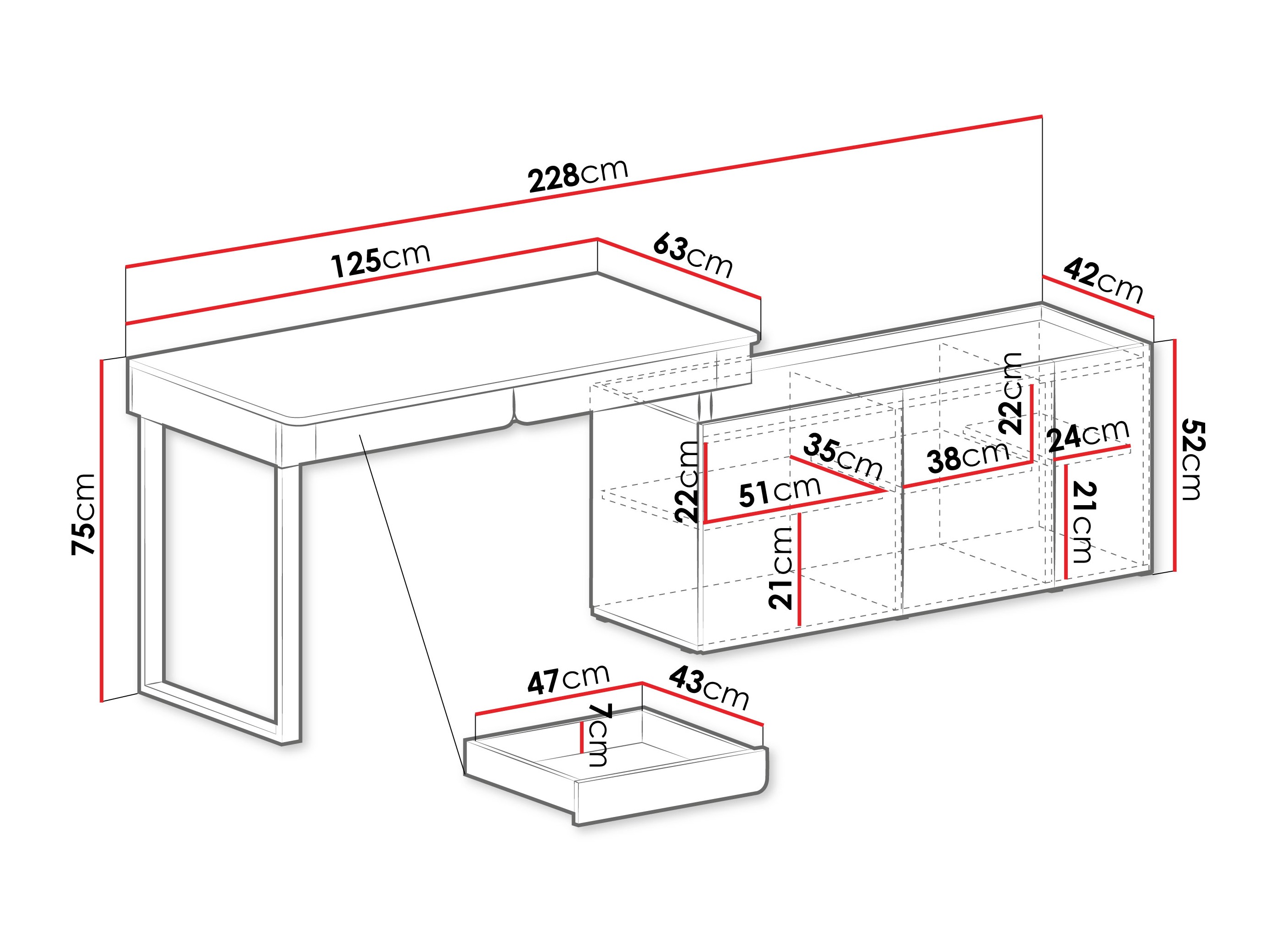 Kampinis darbo stalas Fiosono 110 (Eukaliptas + Ąžuolas)