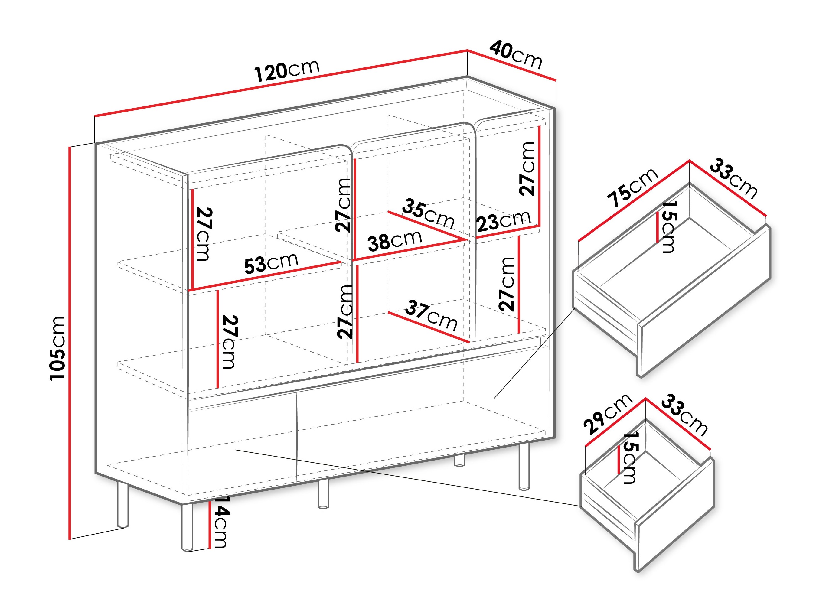 Komoda Fiosono 107 (Dusty žalia + Ąžuolas)