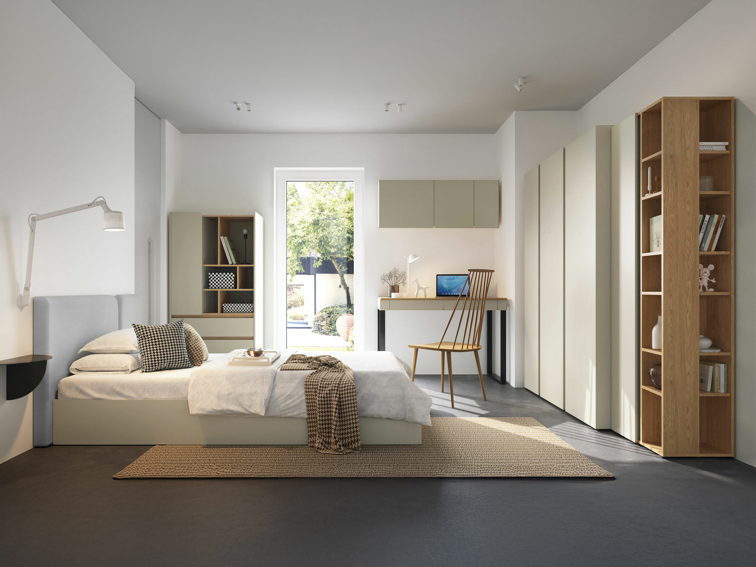 Pakabinama spintelė Fiosono 111 (Dusty žalia + Ąžuolas)