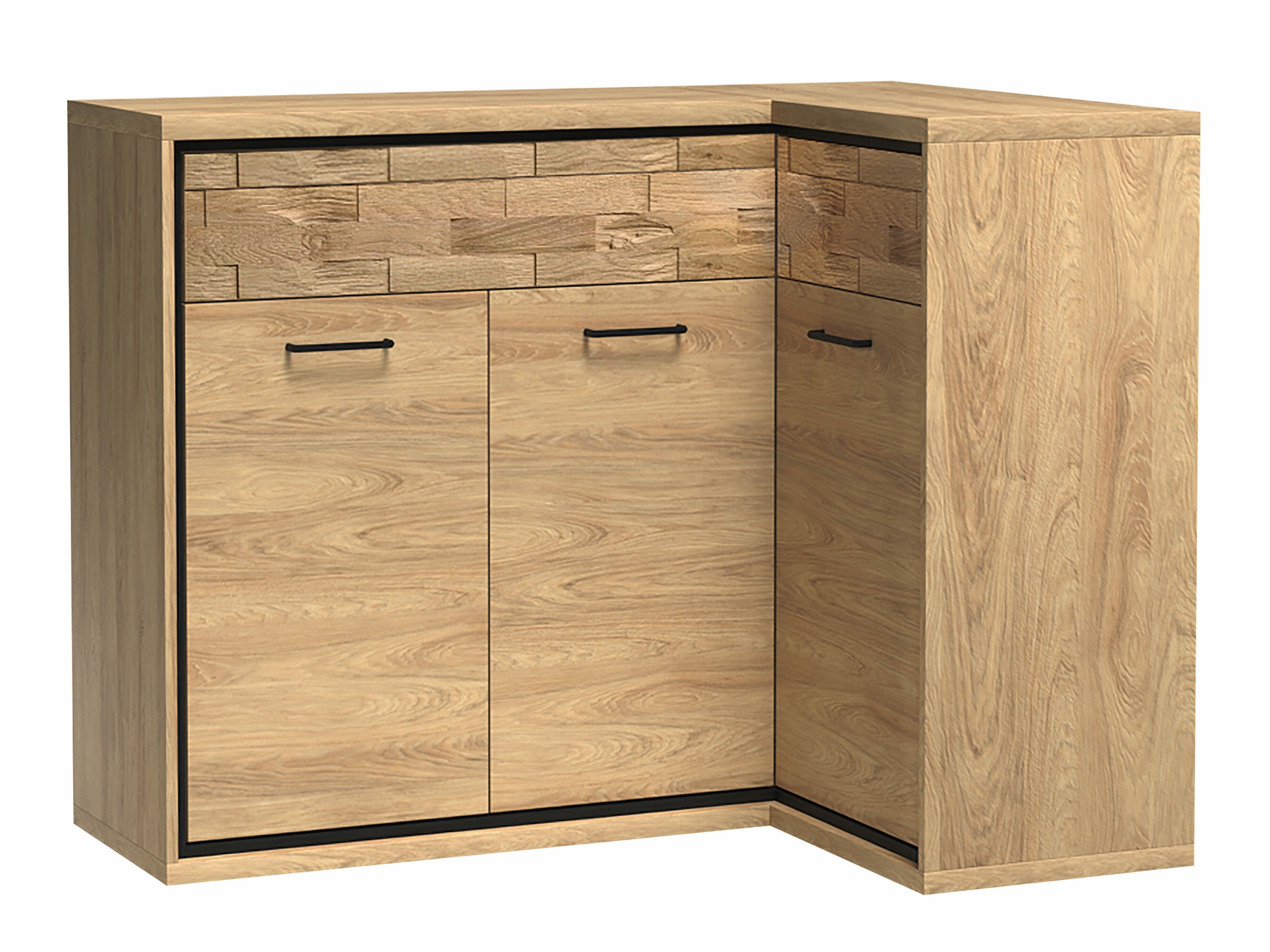 Kampinė komoda Etrmoni 106 (Šviesus medis + Ąžuolas)