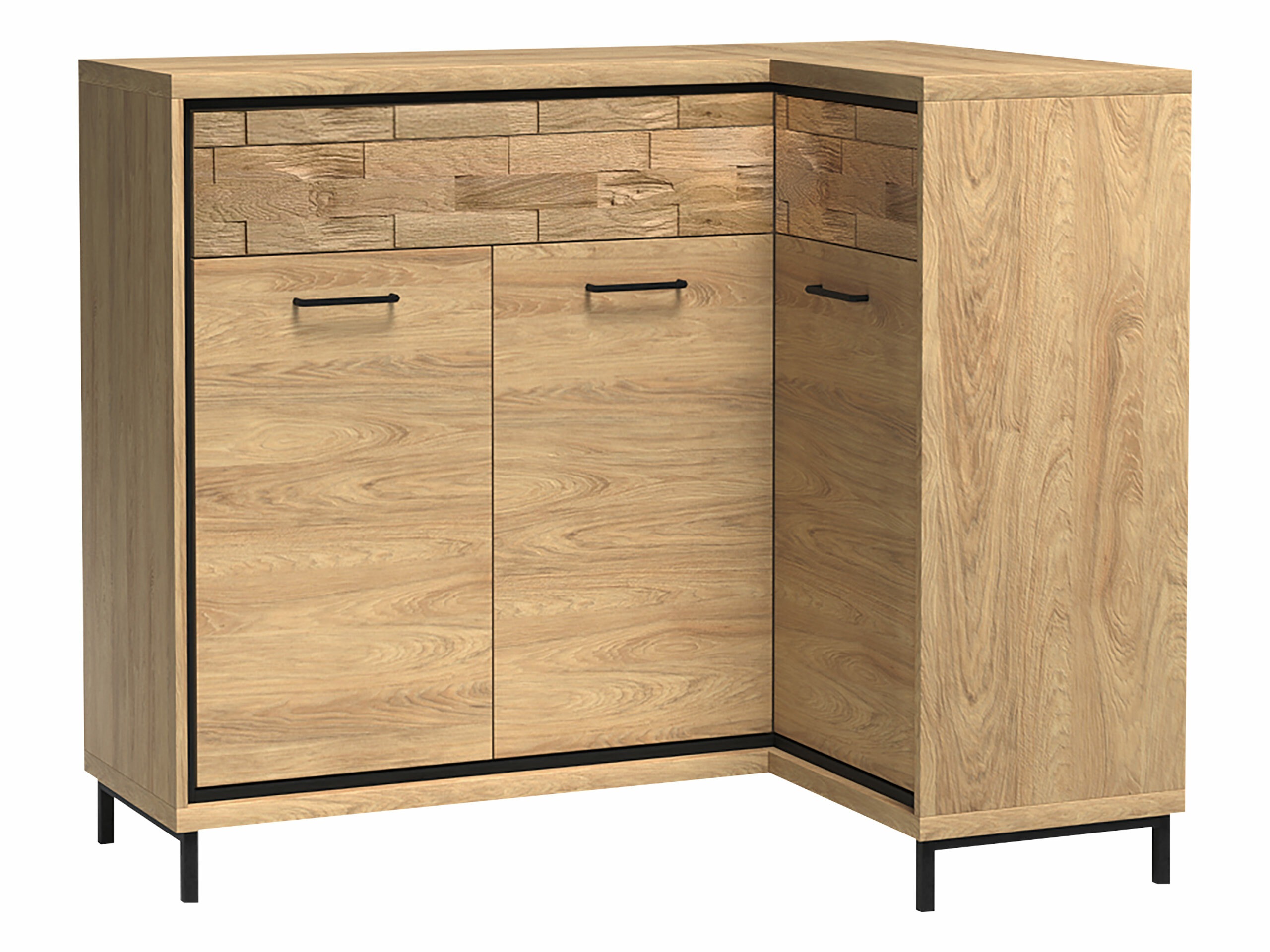 Kampinė komoda Etrmoni 106 (Šviesus medis + Ąžuolas)