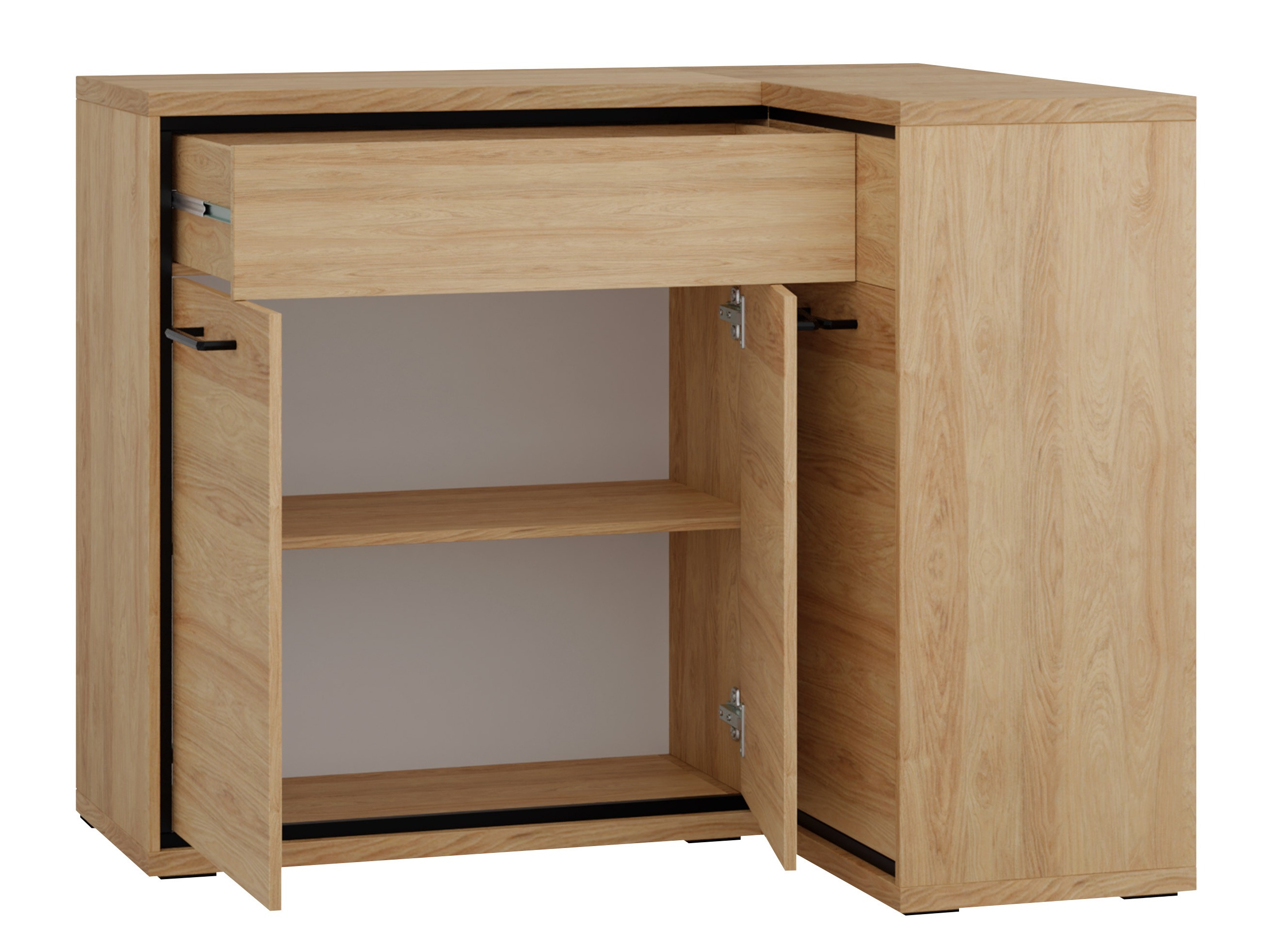 Kampinė komoda Etrmoni 106 (Šviesus medis)