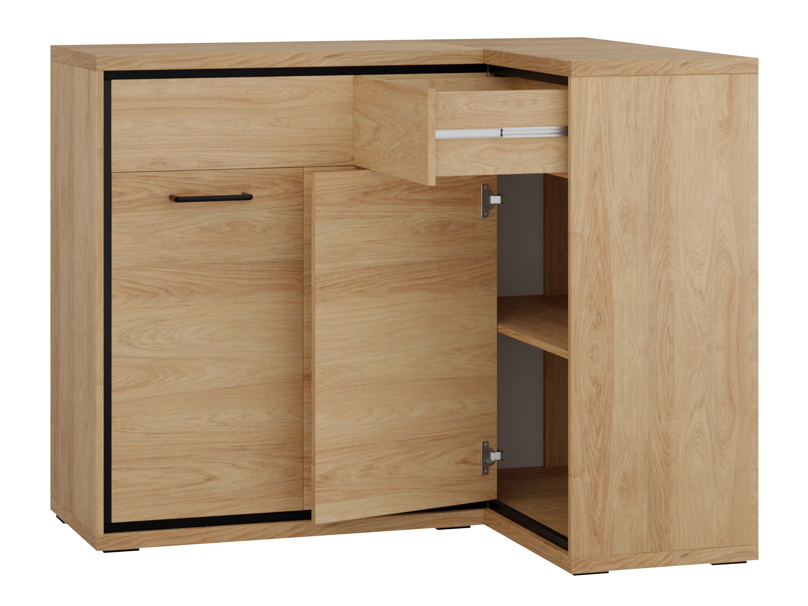 Kampinė komoda Etrmoni 106 (Šviesus medis)