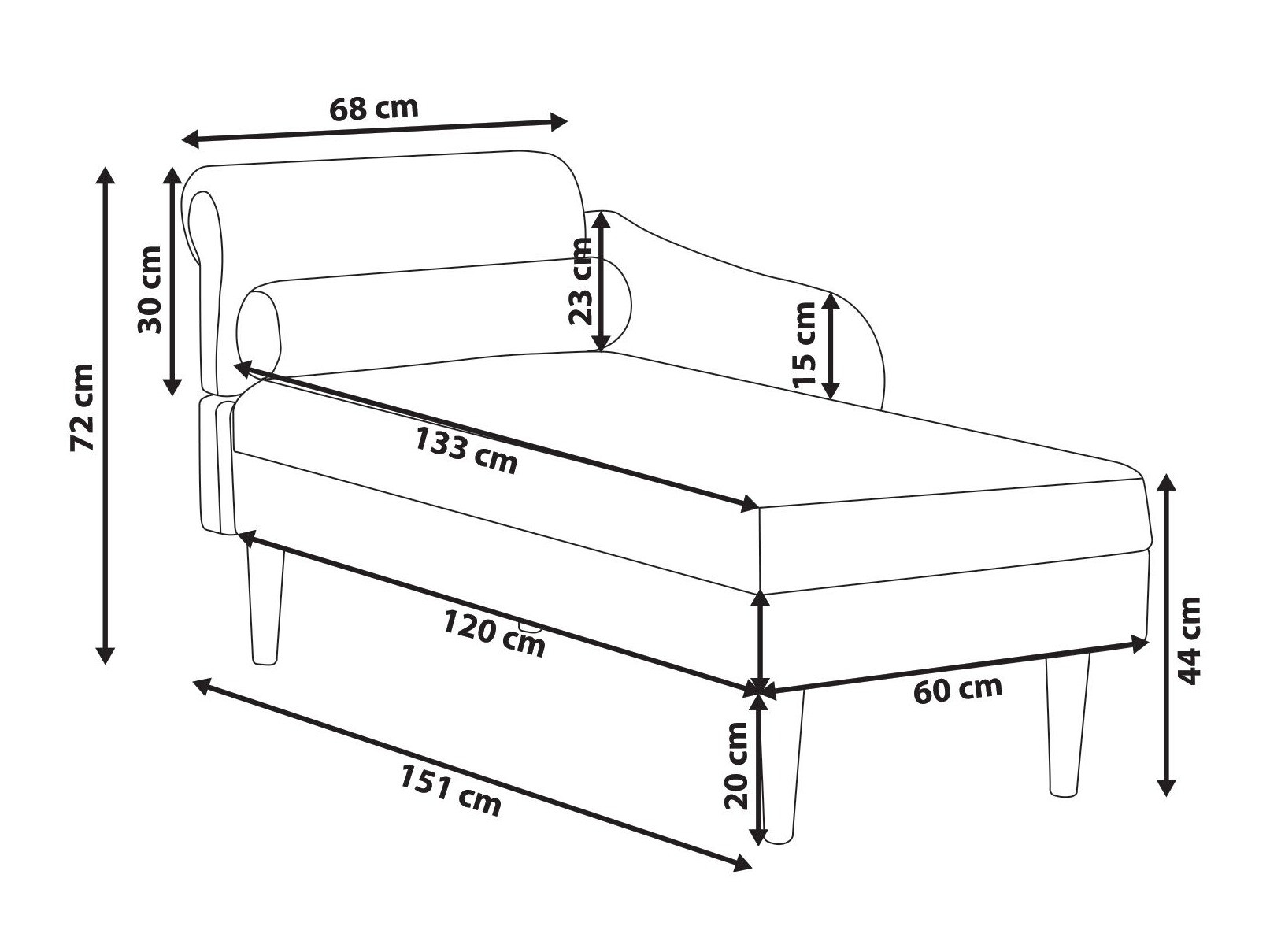 Kušetė Berwyn 3019 (Balta)