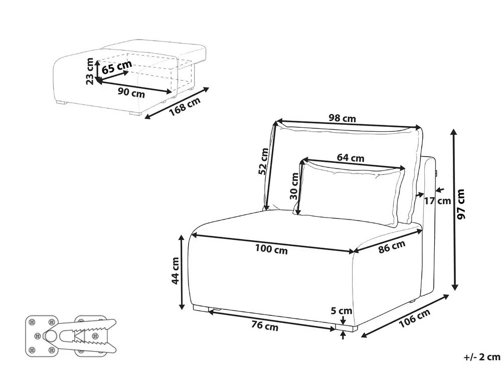 Modulinis fotelis Berwyn 3018 (Mėlyna)