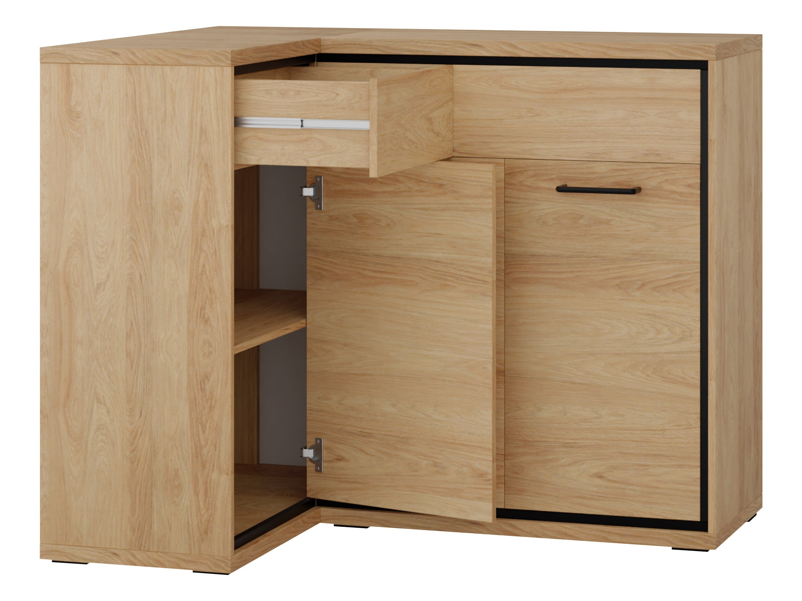 Kampinė komoda Etrmoni 121 (Šviesus medis)