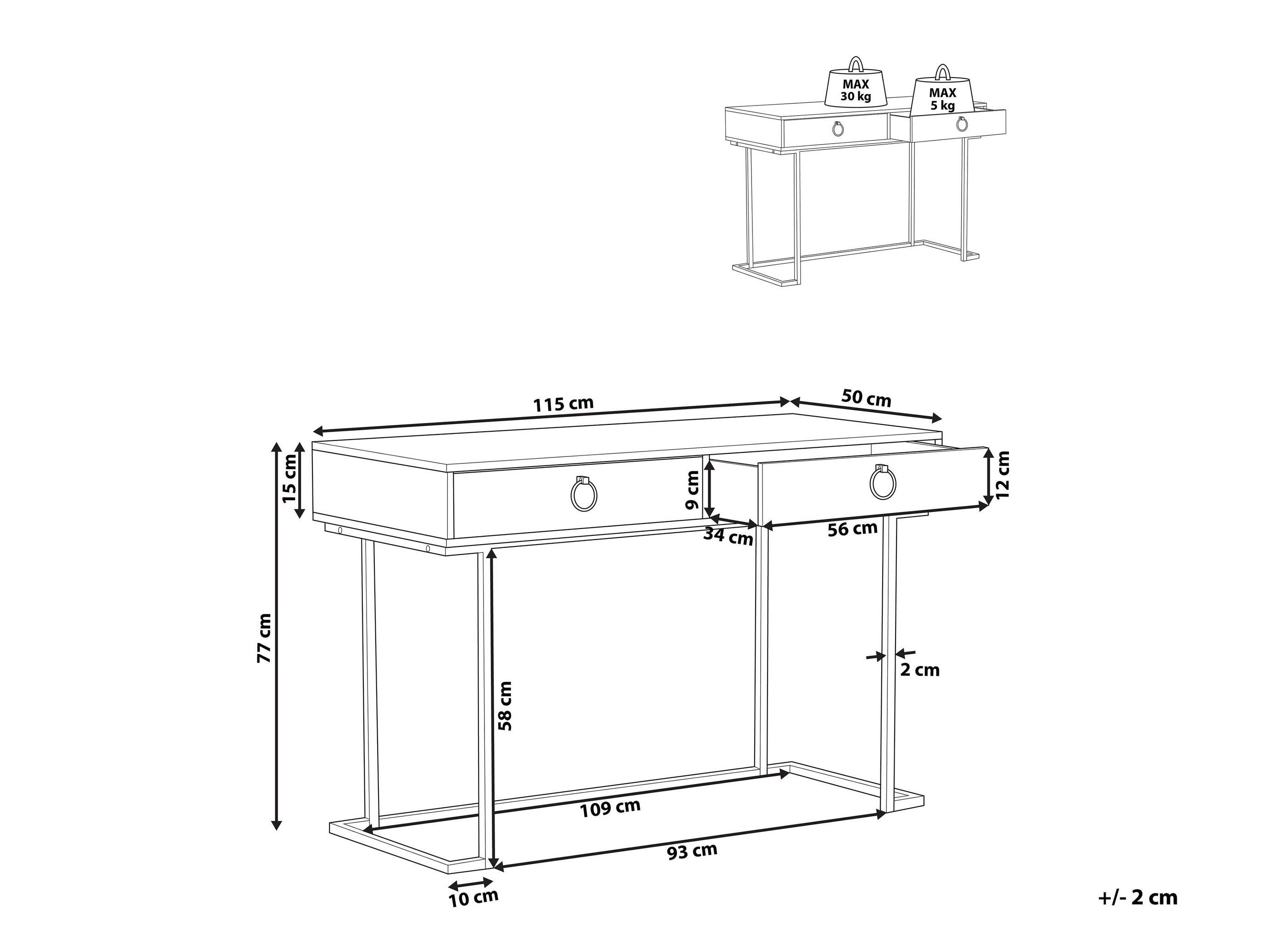Konsolė Berwyn 3020 (Juoda + Auksinė)