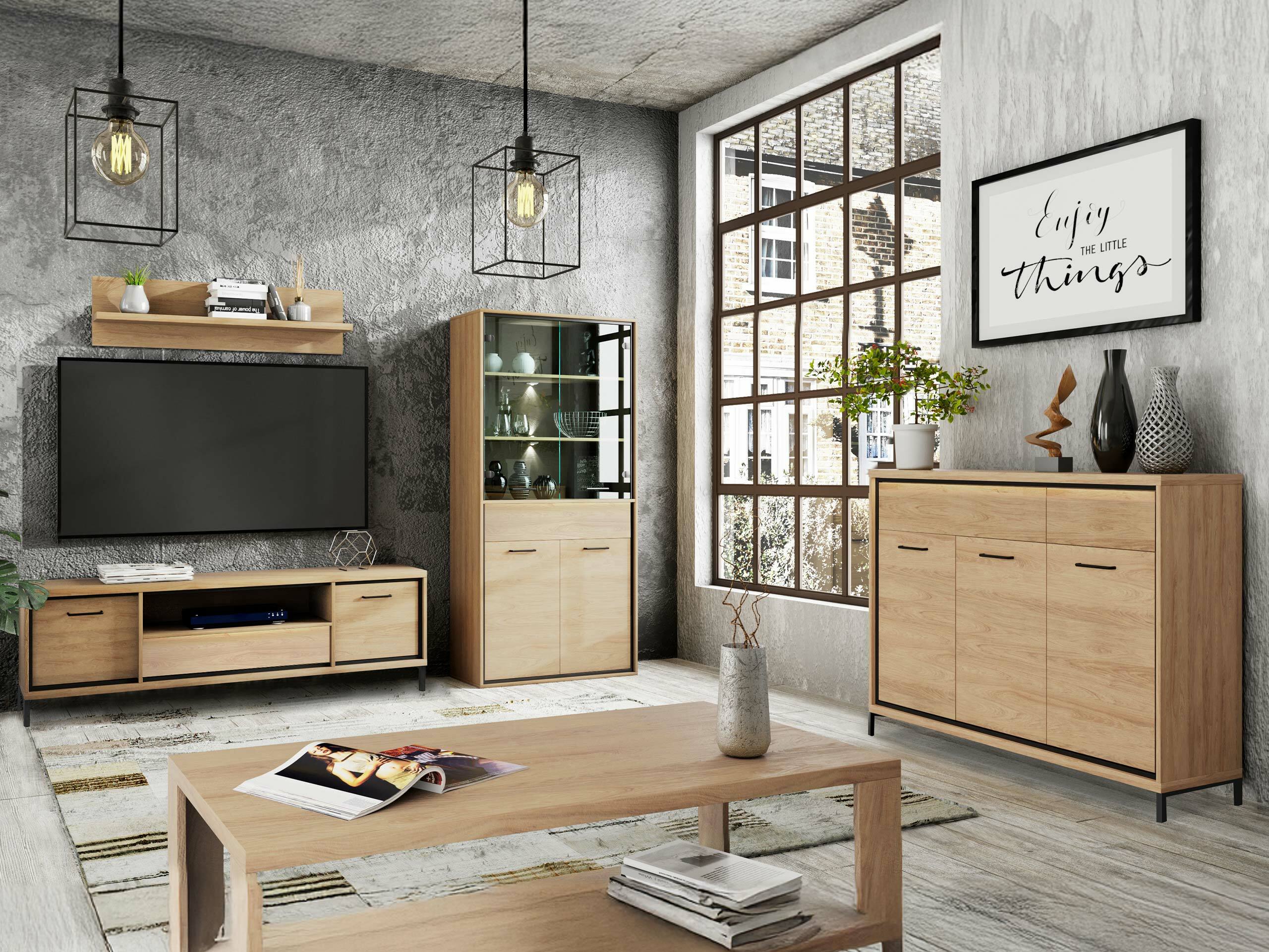 Svetainės komplektas Etrmoni 118 (Šviesus medis)