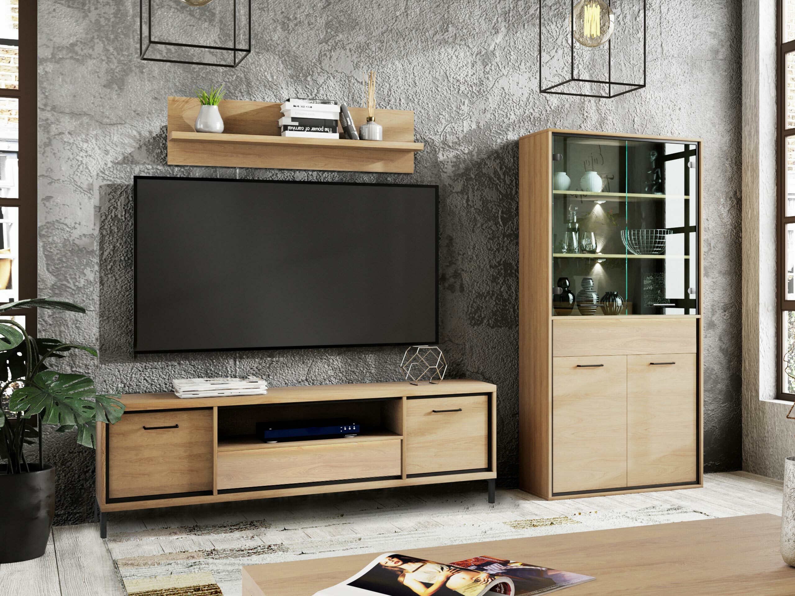 Svetainės komplektas Etrmoni 119 (Šviesus medis)