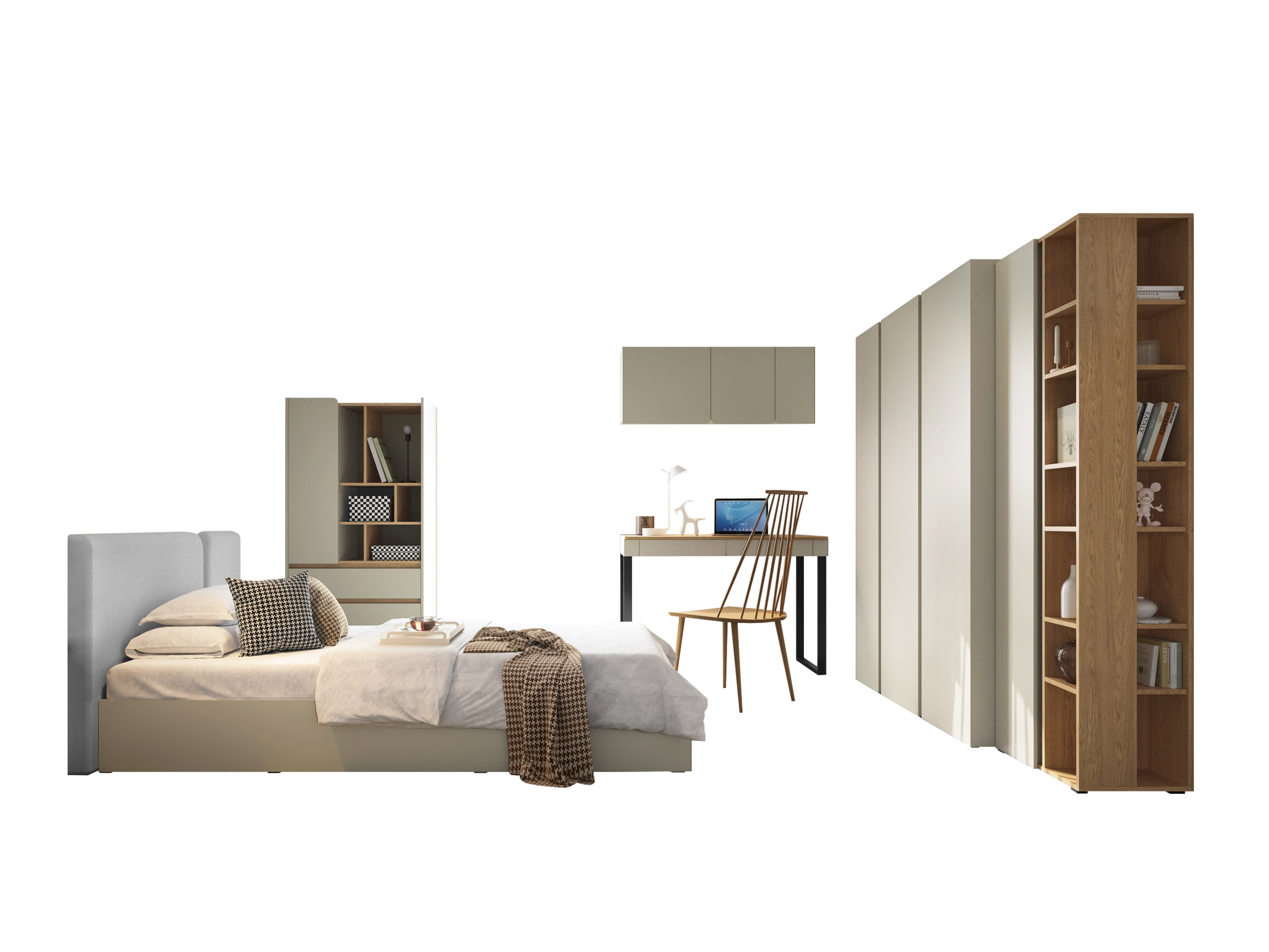 Baldų komplektas Fiosono 114 (Dusty žalia + Ąžuolas)