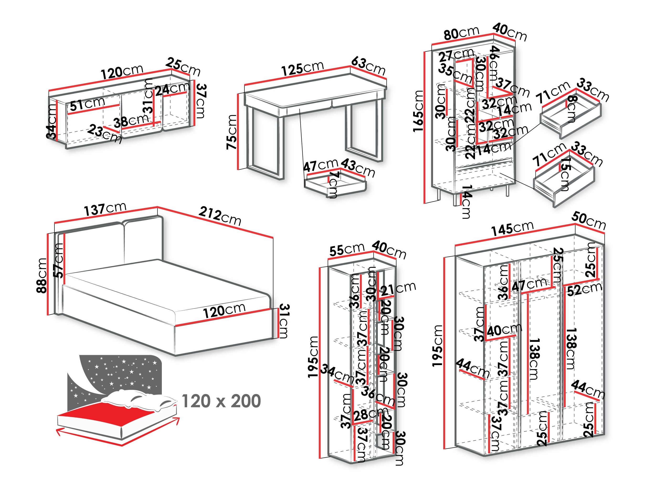 Baldų komplektas Fiosono 114 (Smėlinė + Ąžuolas)