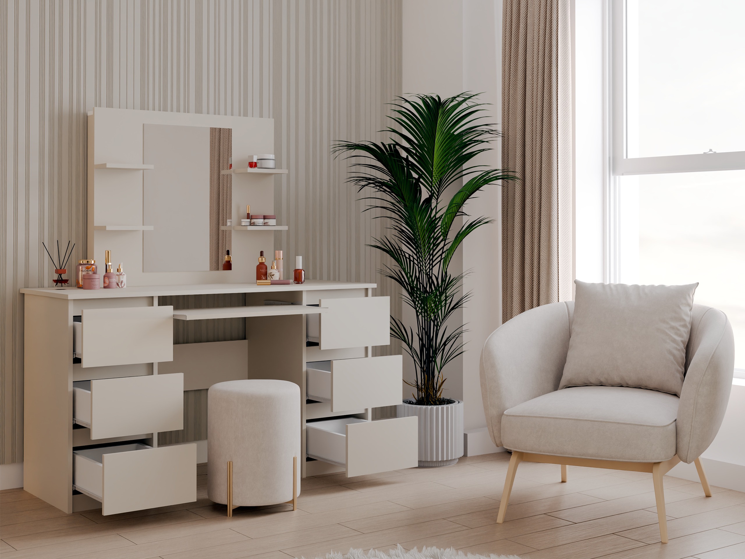 Makiažo staliukas Mandeville 359 (Kašmyras)