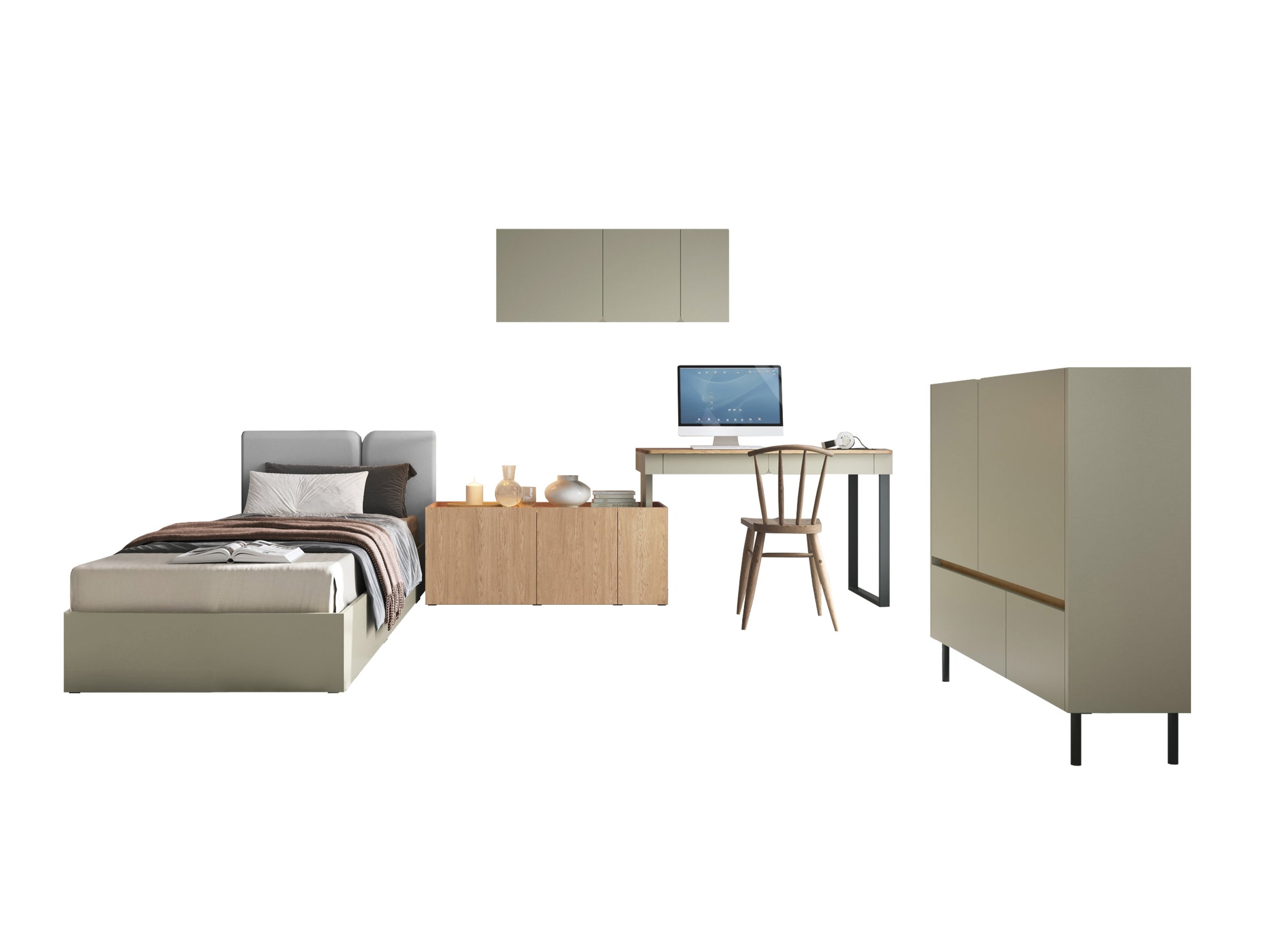 Baldų komplektas Fiosono 115 (Eukaliptas + Ąžuolas)