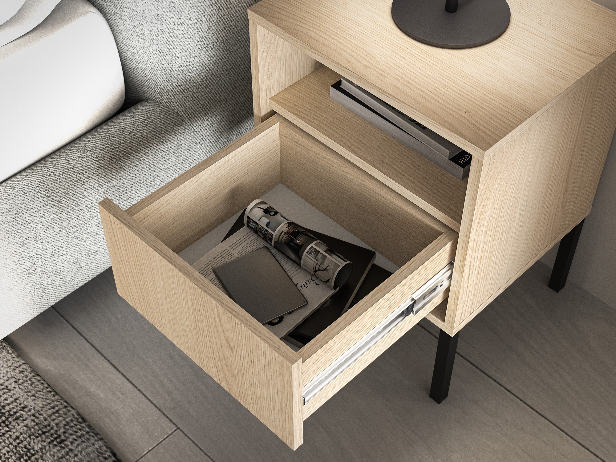 Naktinis staliukas Virsalo 104 (Ąžuolas)